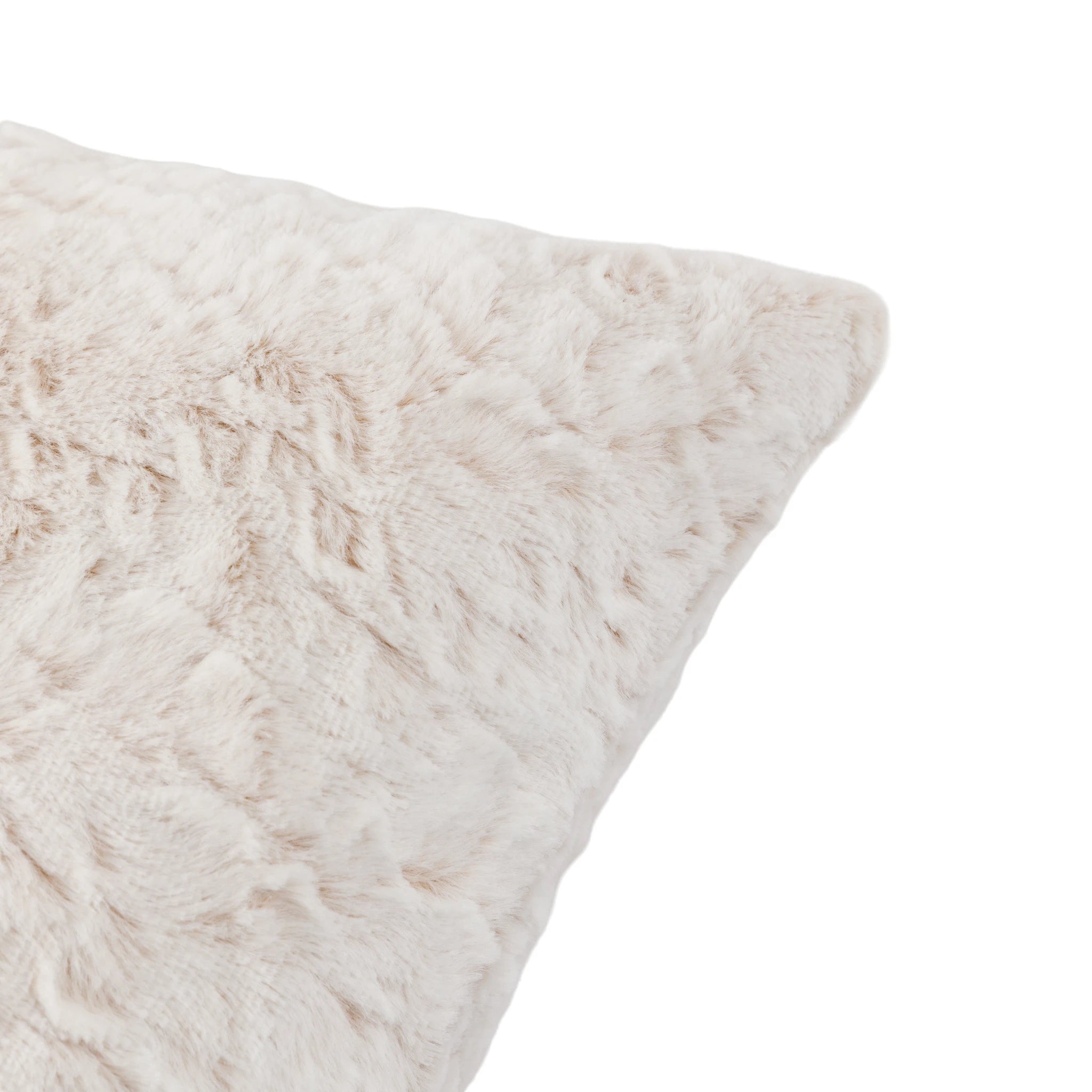 Set of 2 Mare Faux Fur Natural Cushions 50x50cm