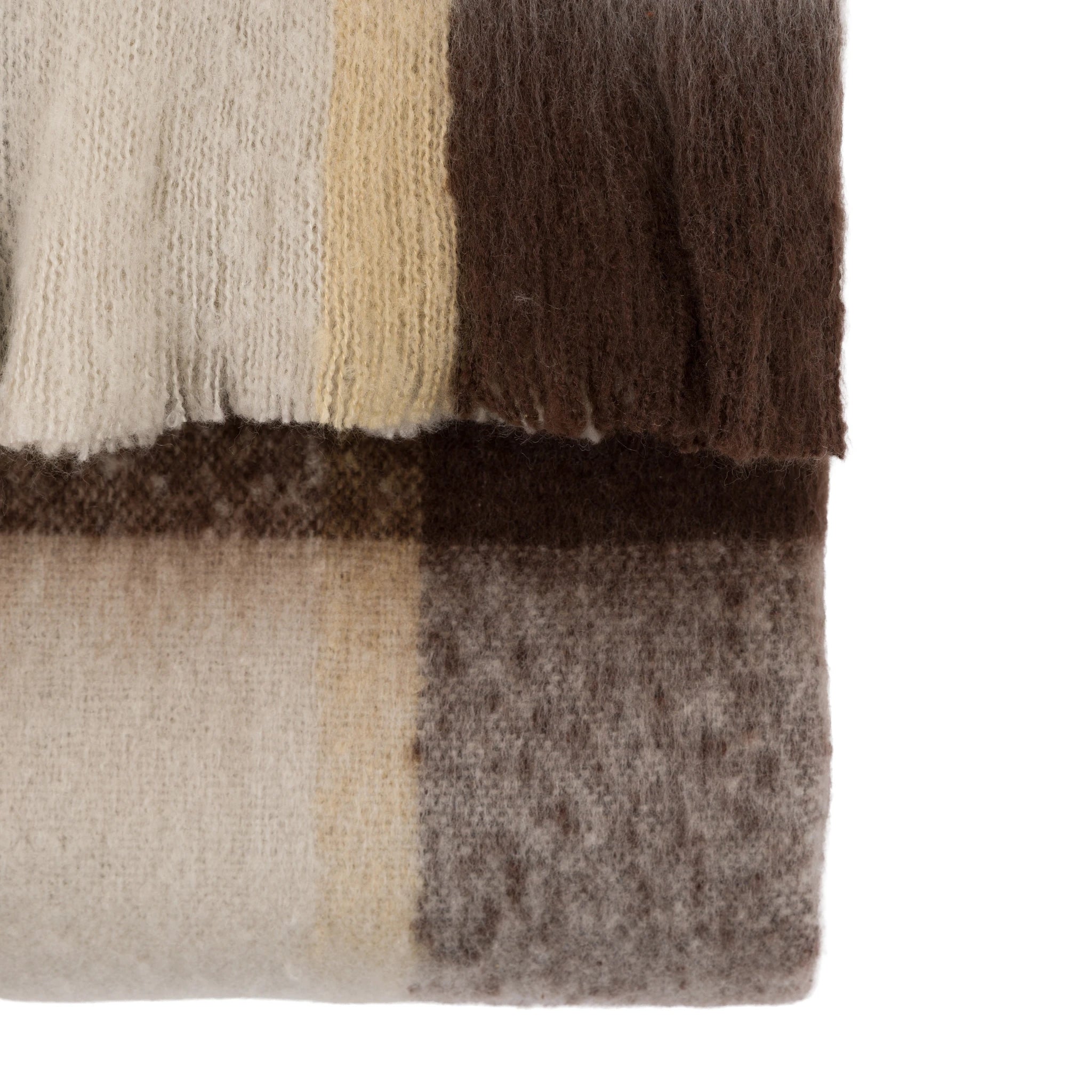 Aldercourt Check Faux Mohair Olive Green Throw