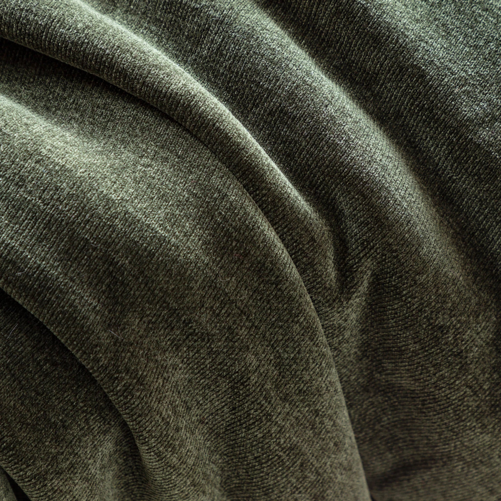 Velora Chenille Sherpa Forest Green Throw