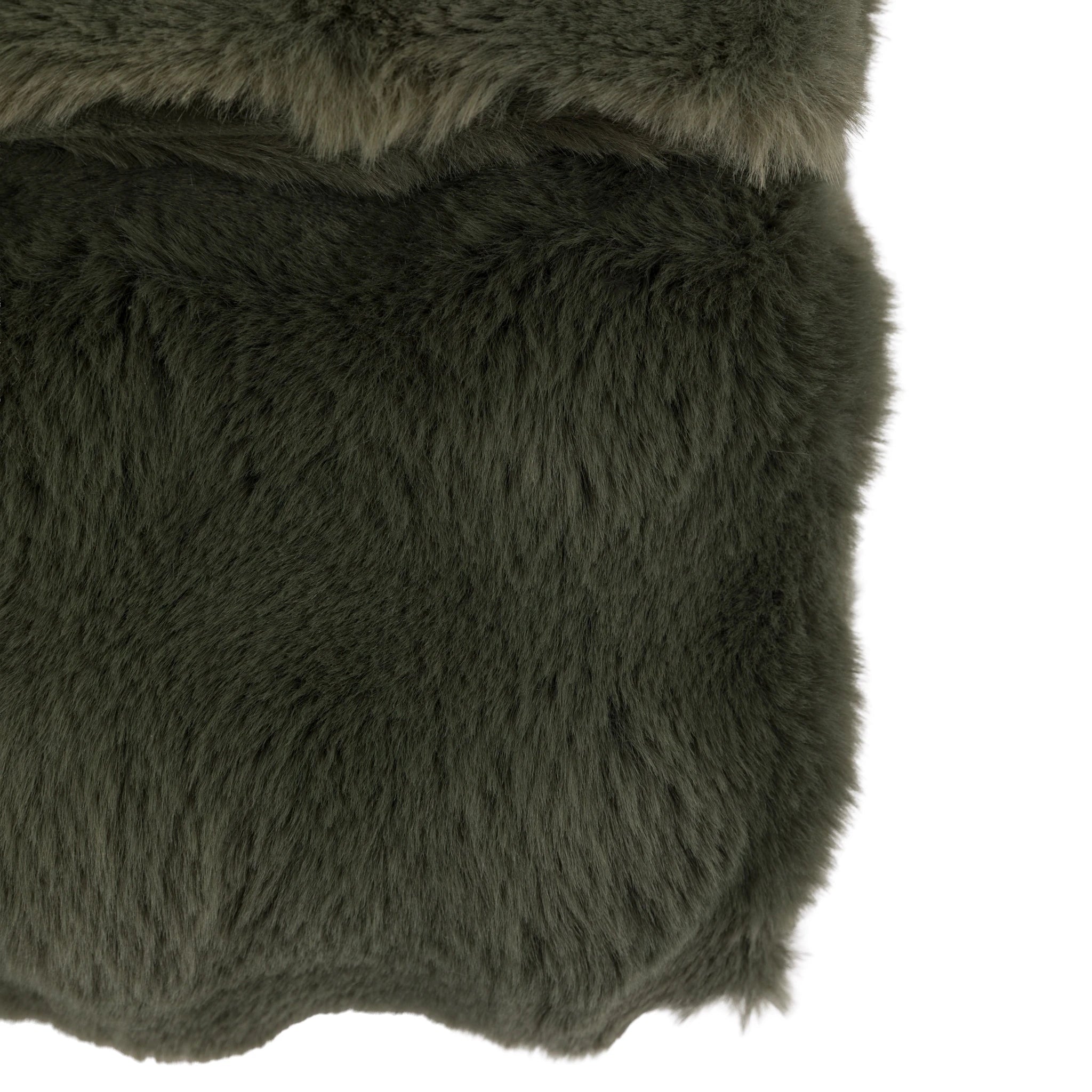 Fernleigh Rabbit Faux Fur Olive Green Throw