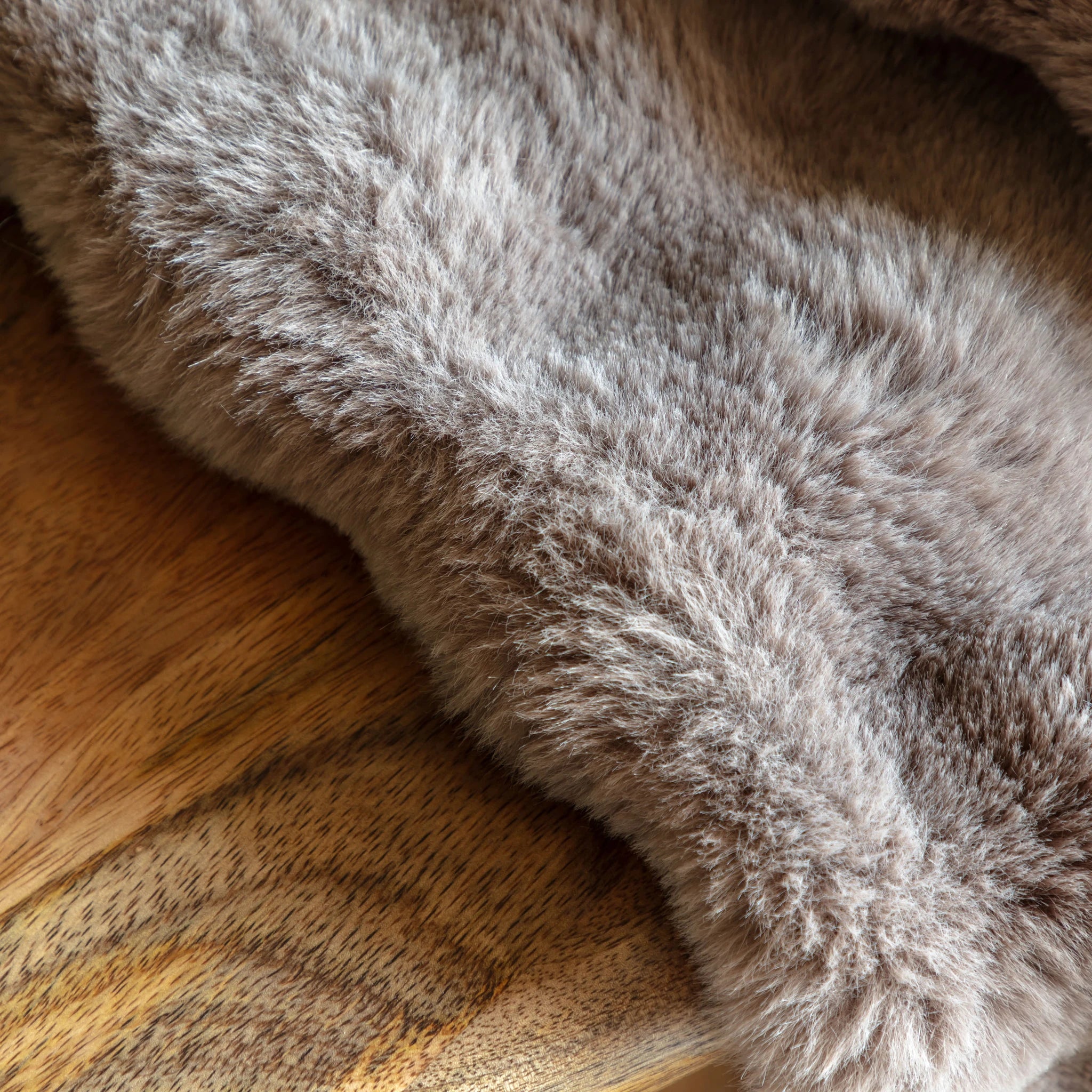 Fernleigh Rabbit Faux Fur Mocha Throw