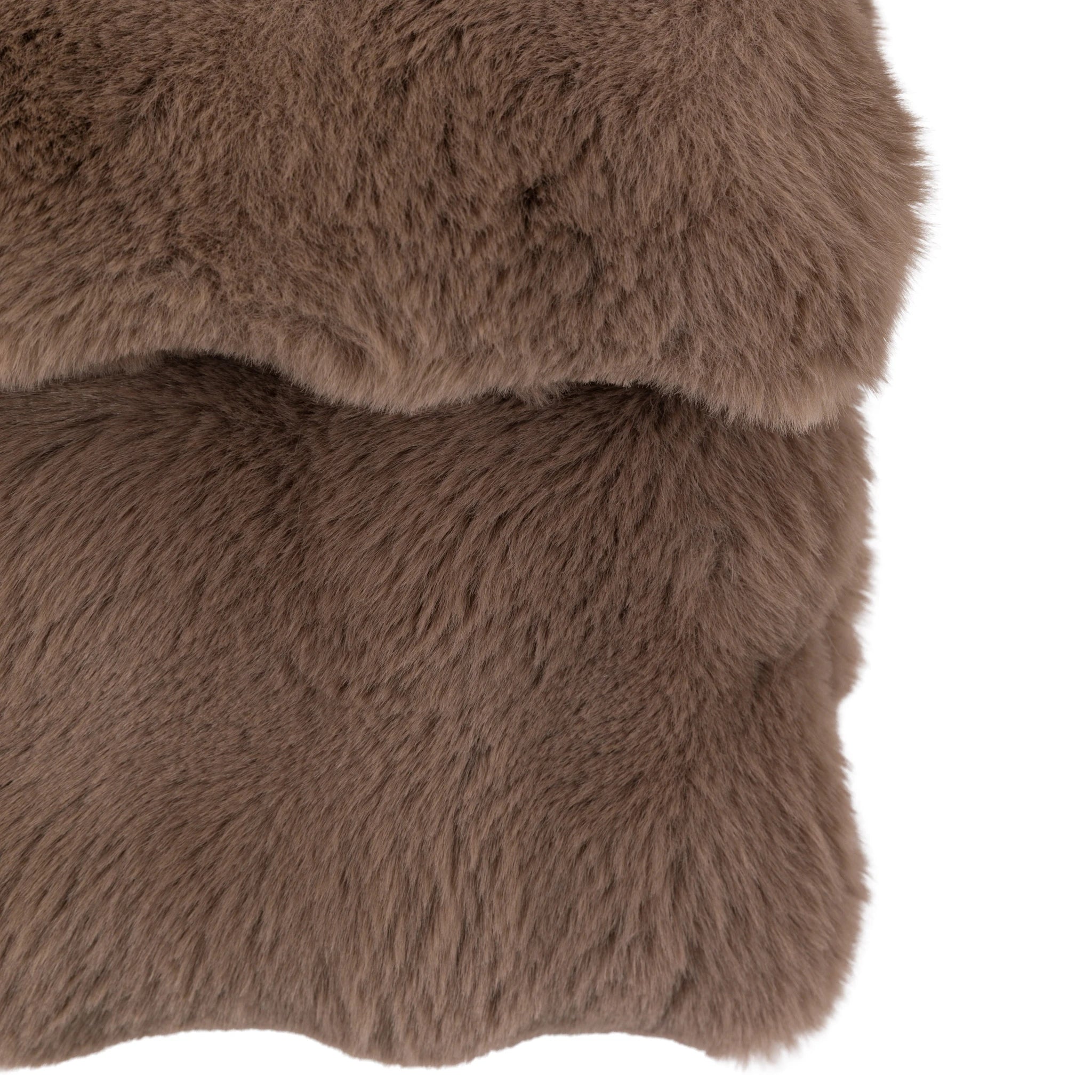 Fernleigh Rabbit Faux Fur Mocha Throw