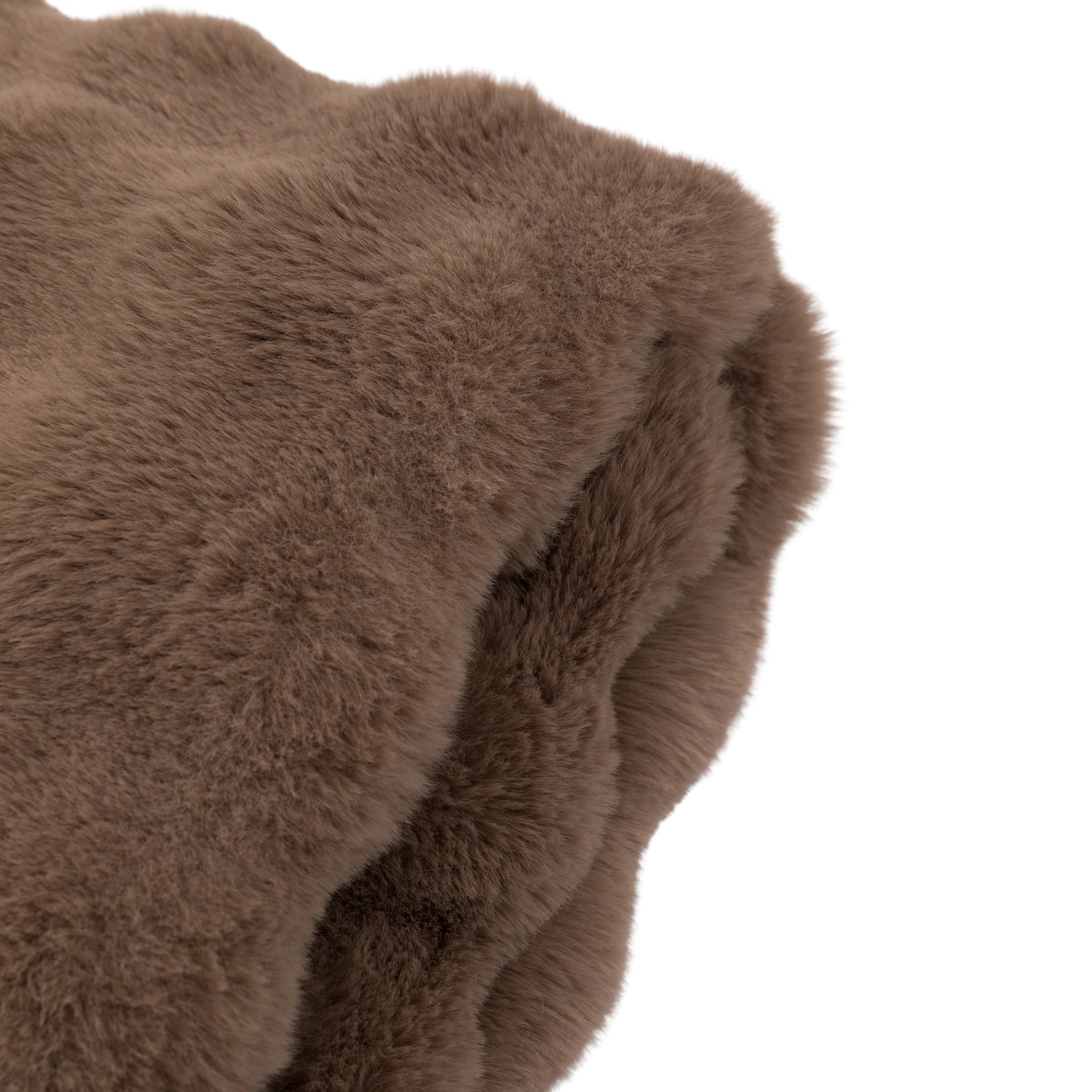 Fernleigh Rabbit Faux Fur Mocha Throw