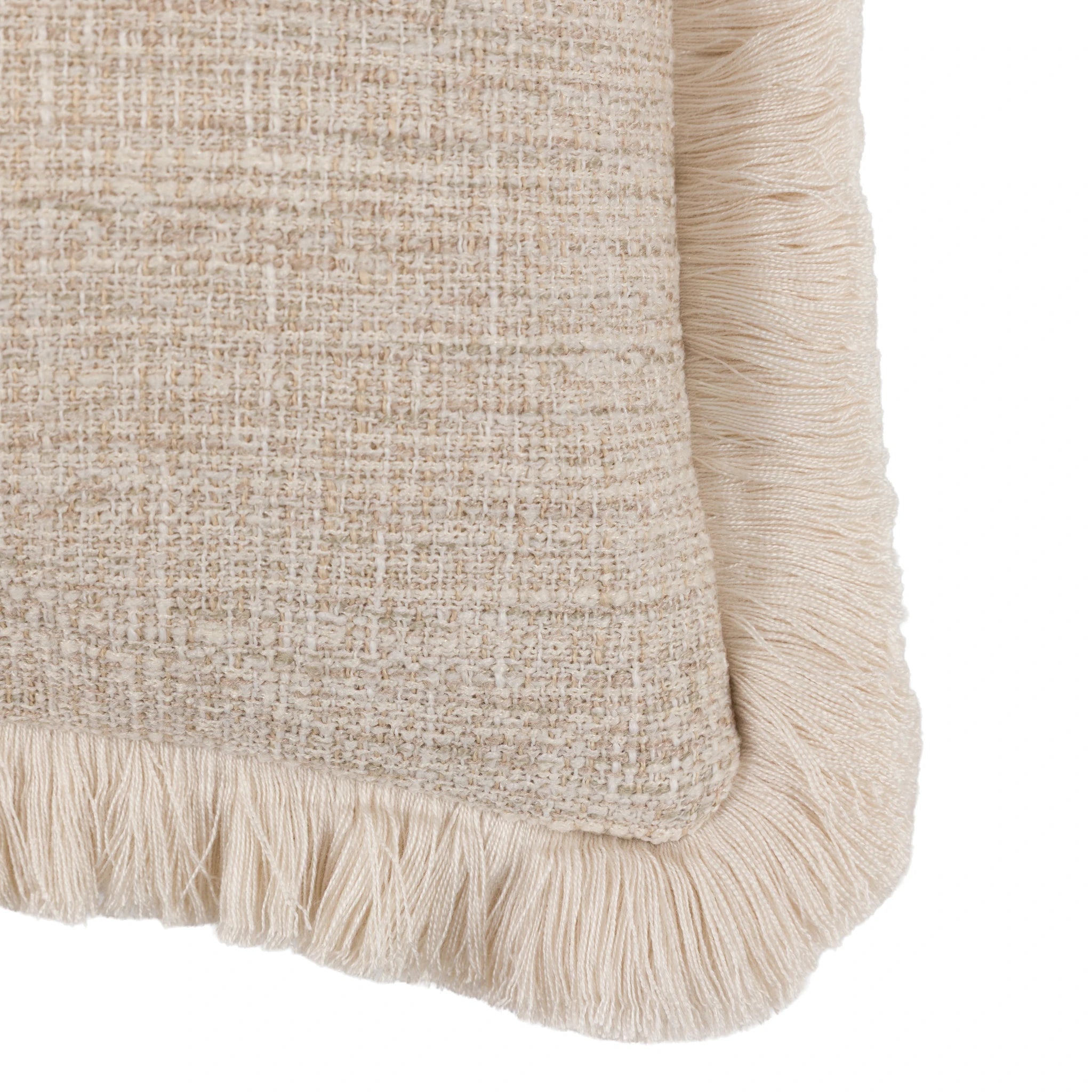 Alderhouse Natural Fringe Linen Cushion 50x50cm