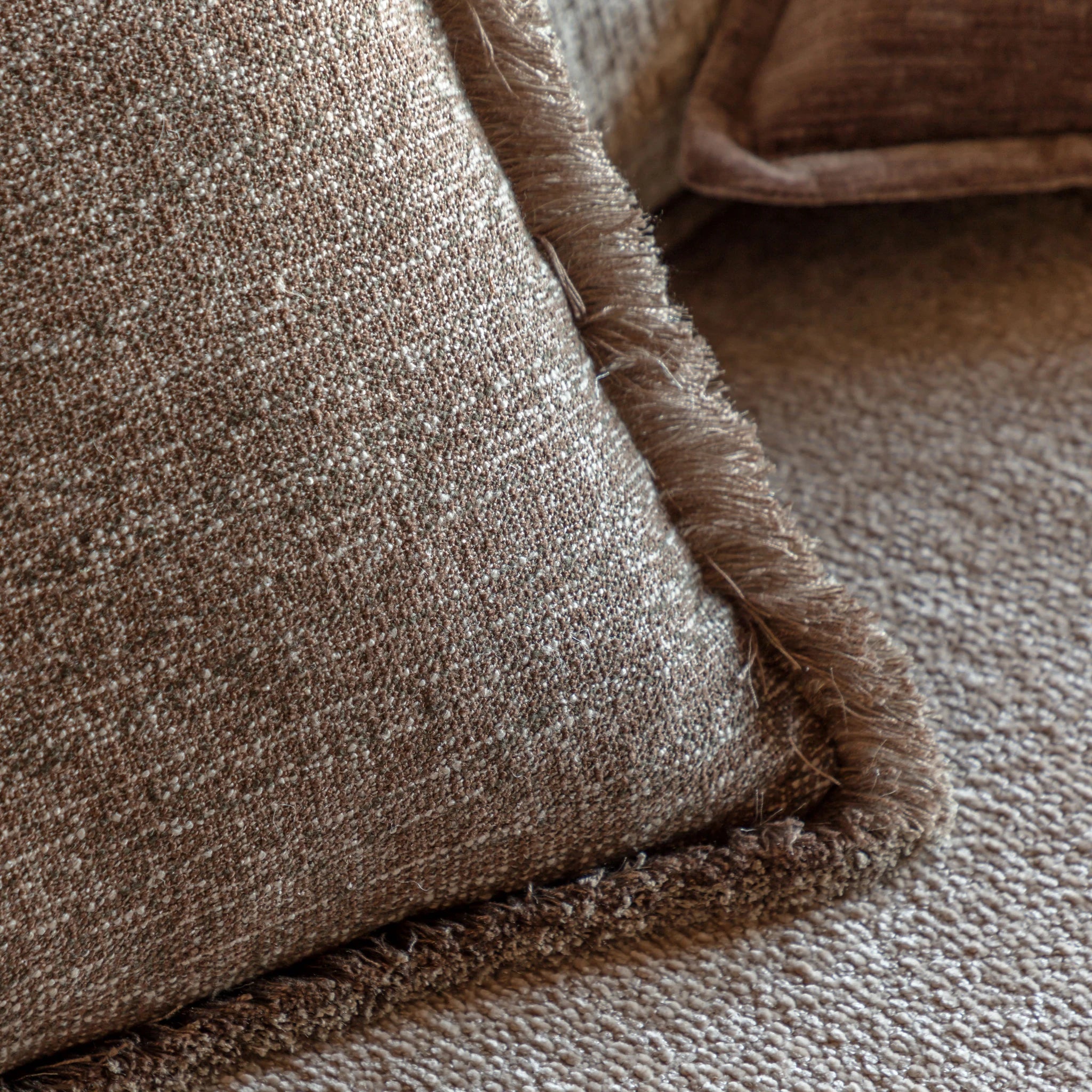 Alderhouse Fringe Mocha Cushion 50x50cm