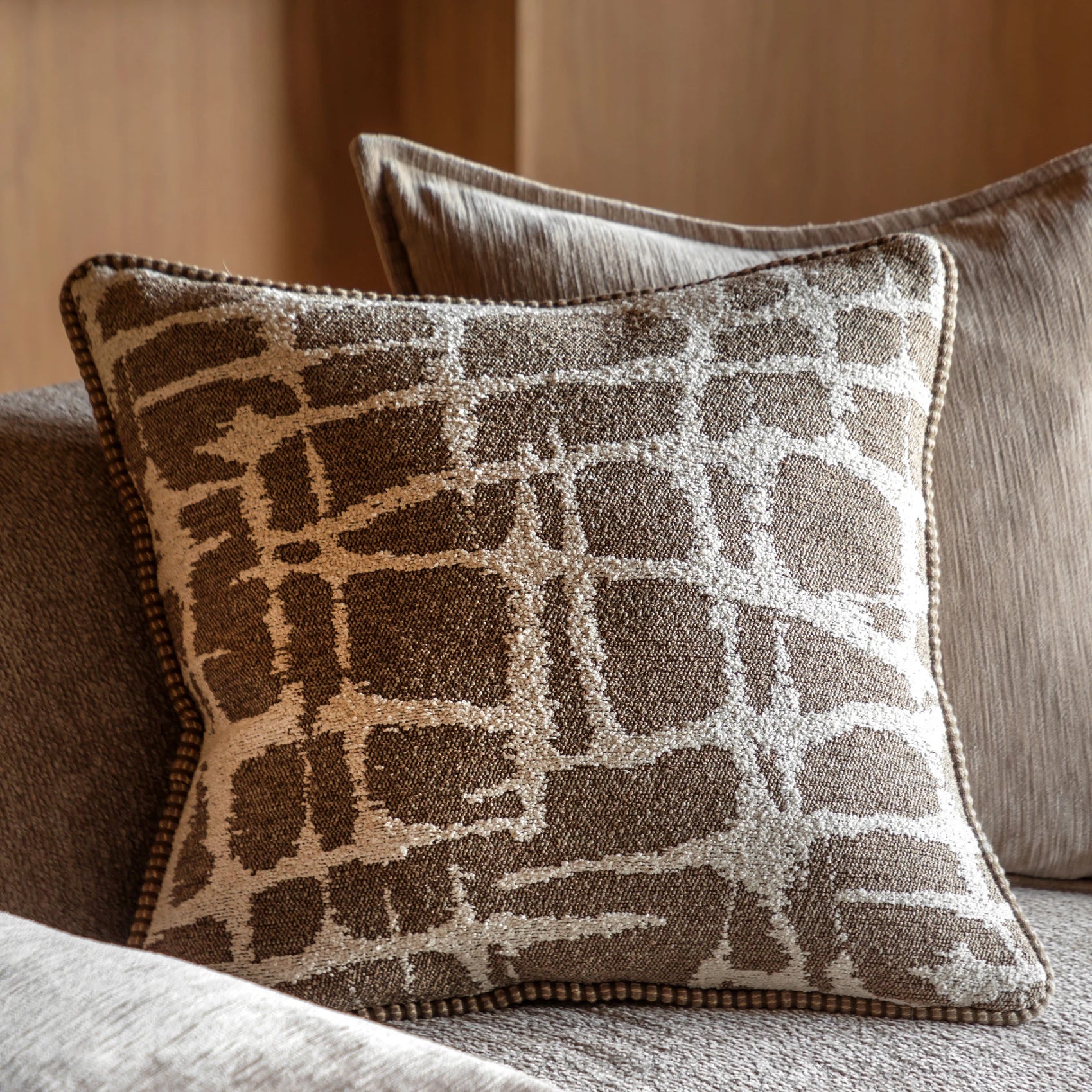 Mirella Jacquard Mocha Cushion 50x50cm