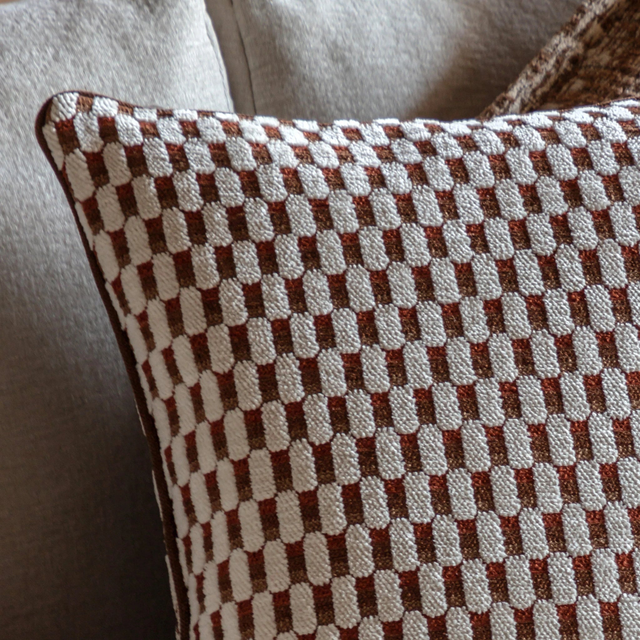 Orelia Jacquard Rust Cushion 50x50cm