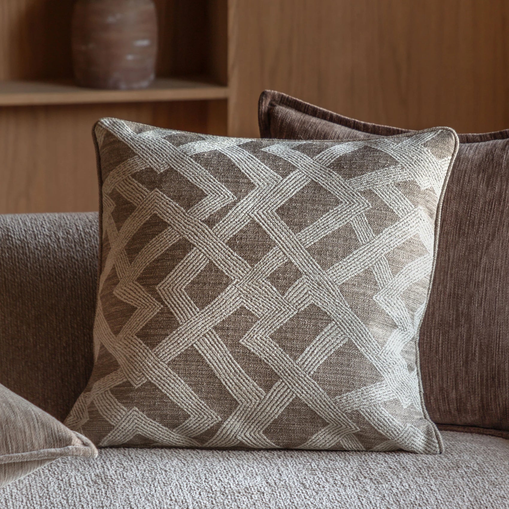 Selene Jacquard Natural Cushion 50x50cm