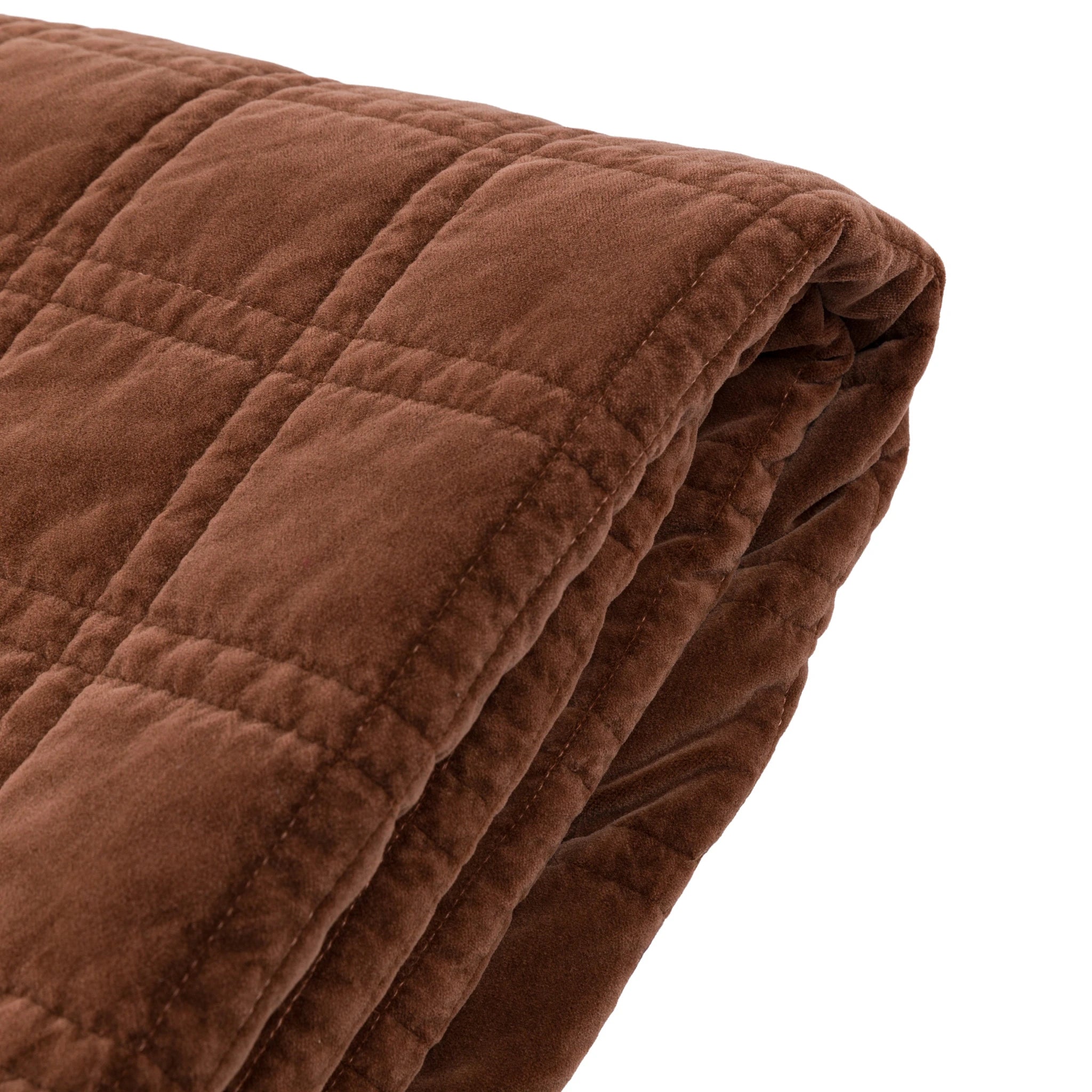 Sawyer Cotton Velvet Quilted Rust Bedspread