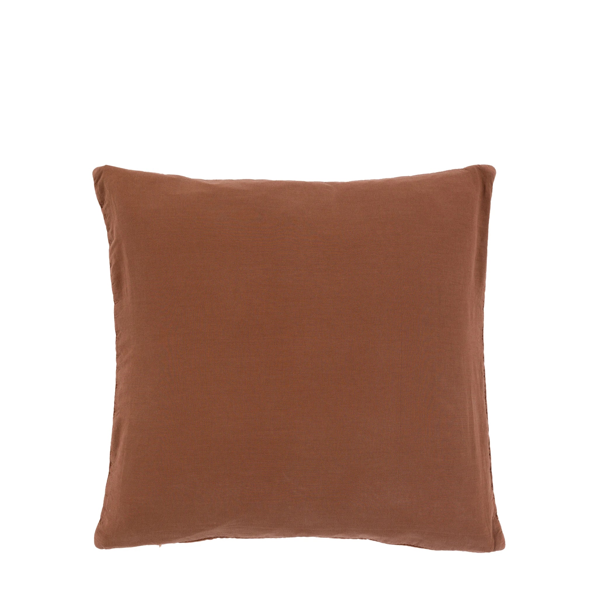 Sawyer Cotton Velvet Quilted Rust Cushion 50x50cm