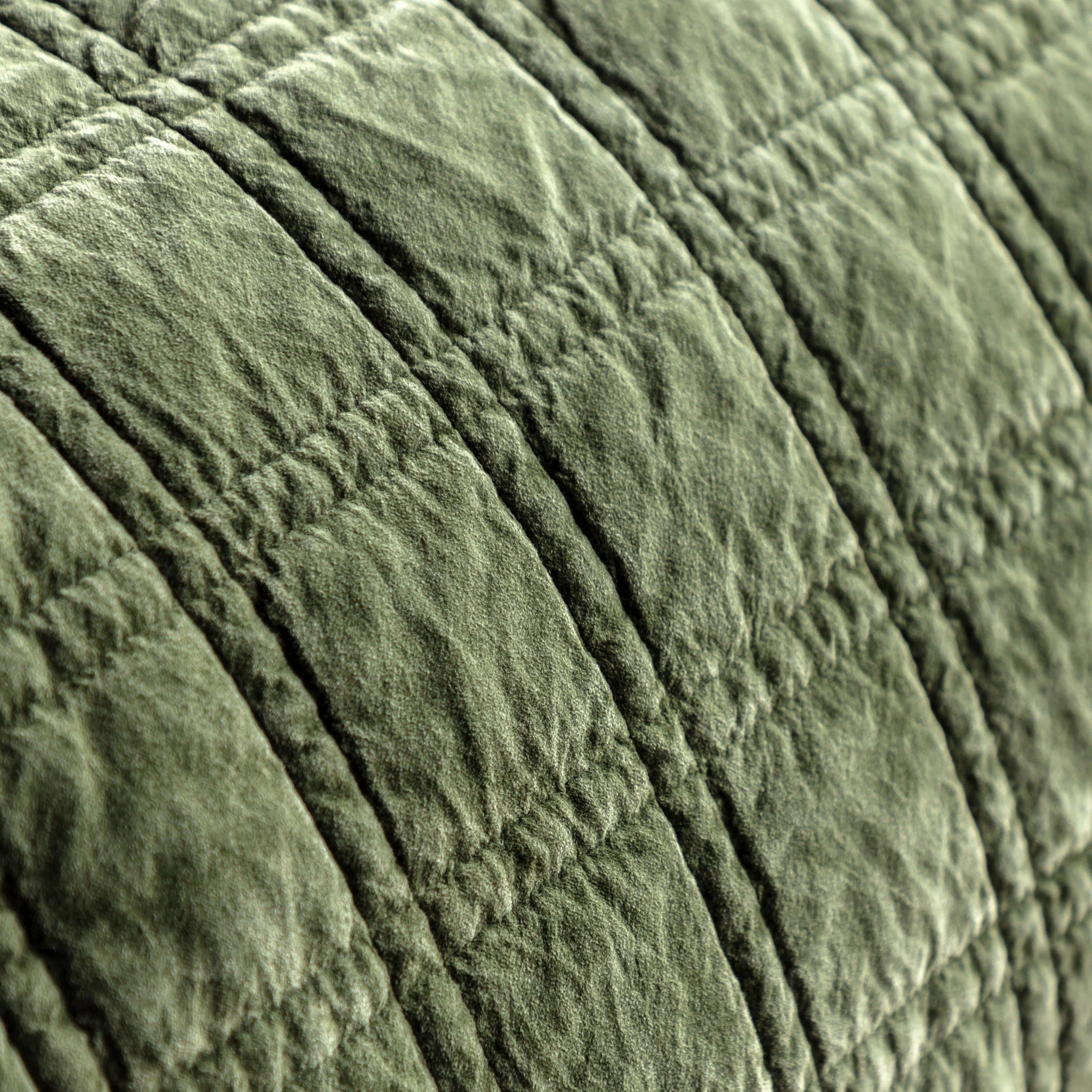 Sawyer Cotton Velvet Quilted Olive Green Bedspread