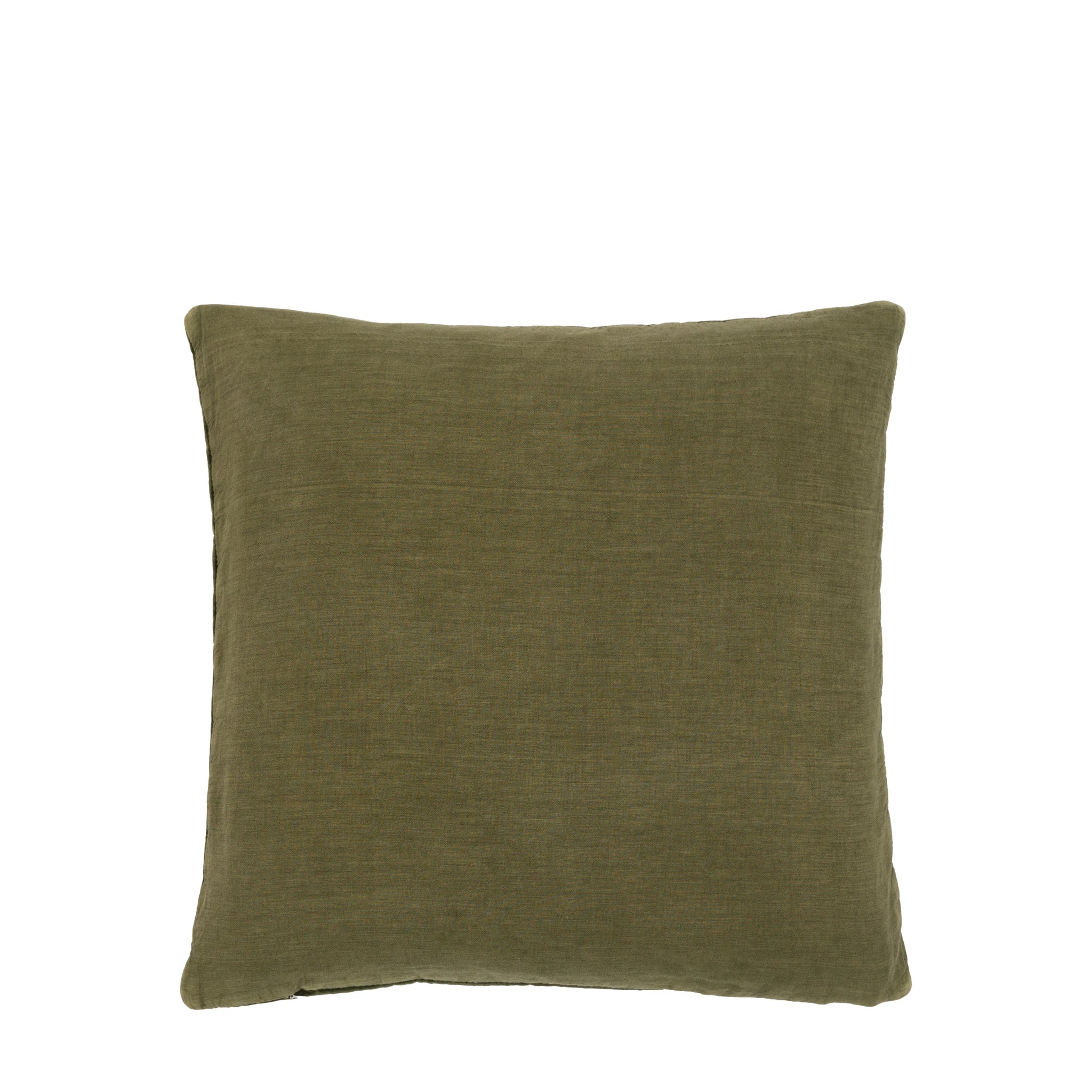 Sawyer Cotton Velvet Quilted Olive Green Cushion 50x50cm