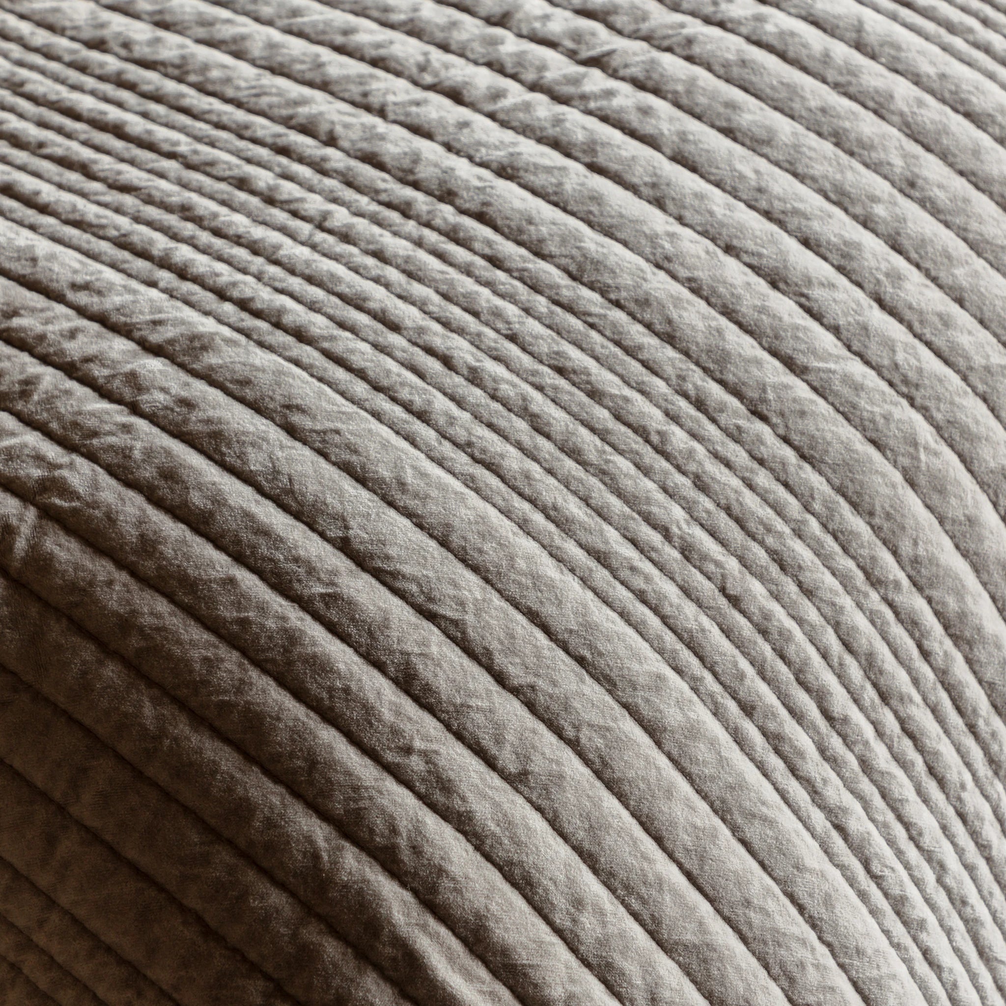 Sawyer Cotton Velvet Stitched Taupe Bedspread