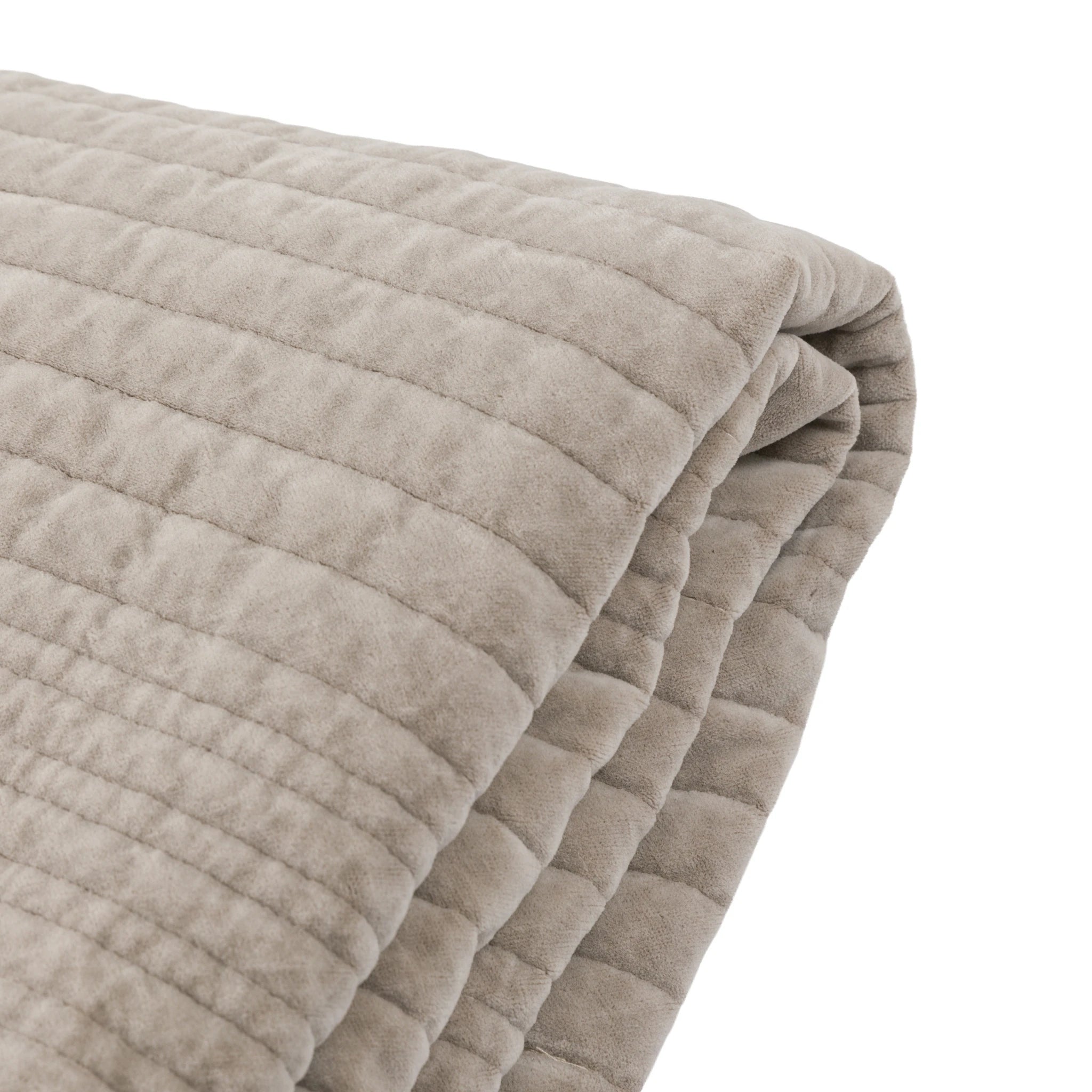 Sawyer Cotton Velvet Stitched Taupe Bedspread