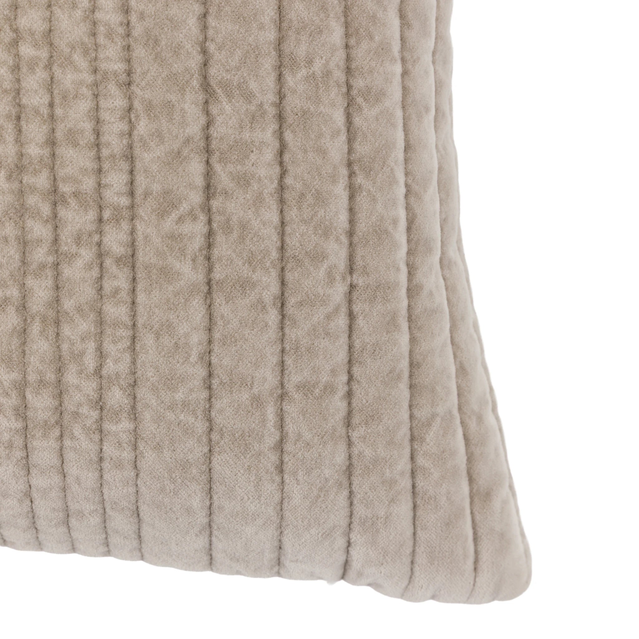 Sawyer Cotton Velvet Stitched Taupe Cushion 50x50cm