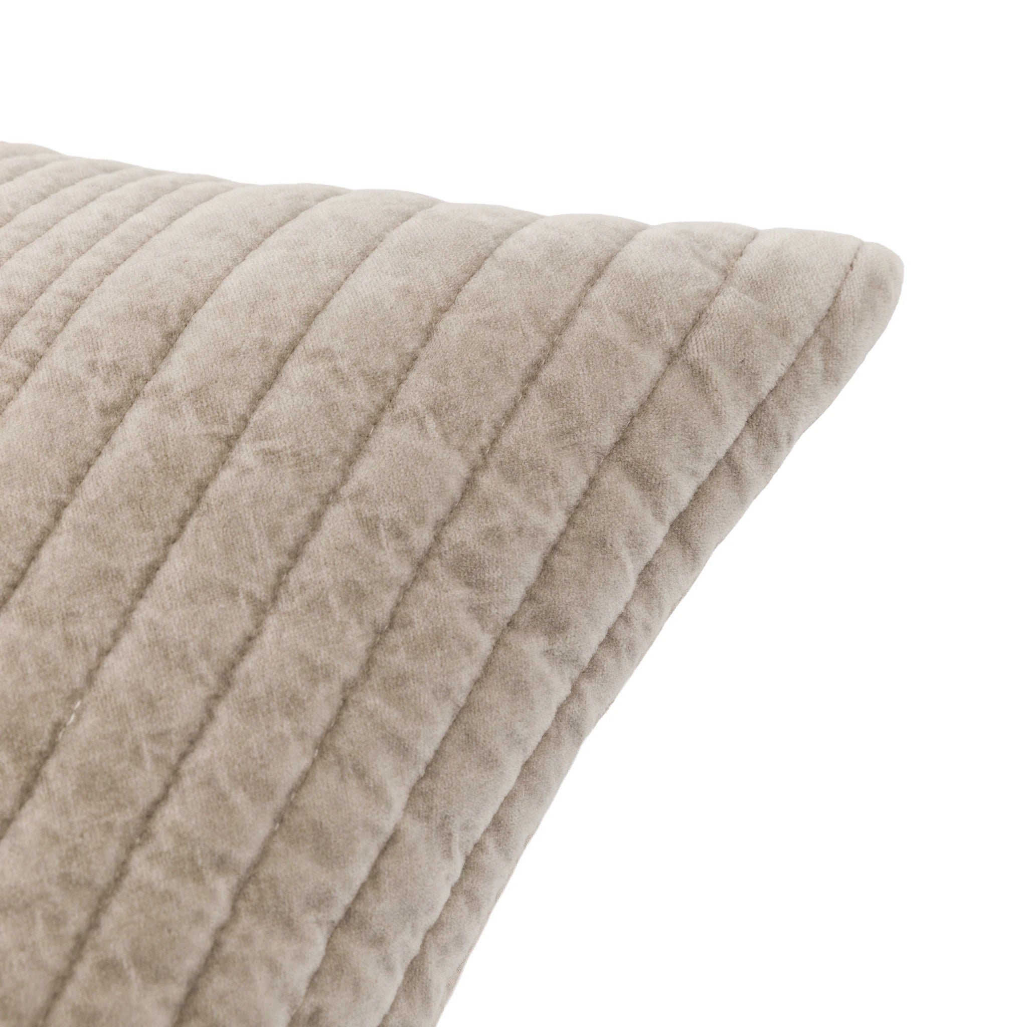 Sawyer Cotton Velvet Stitched Taupe Cushion 50x50cm