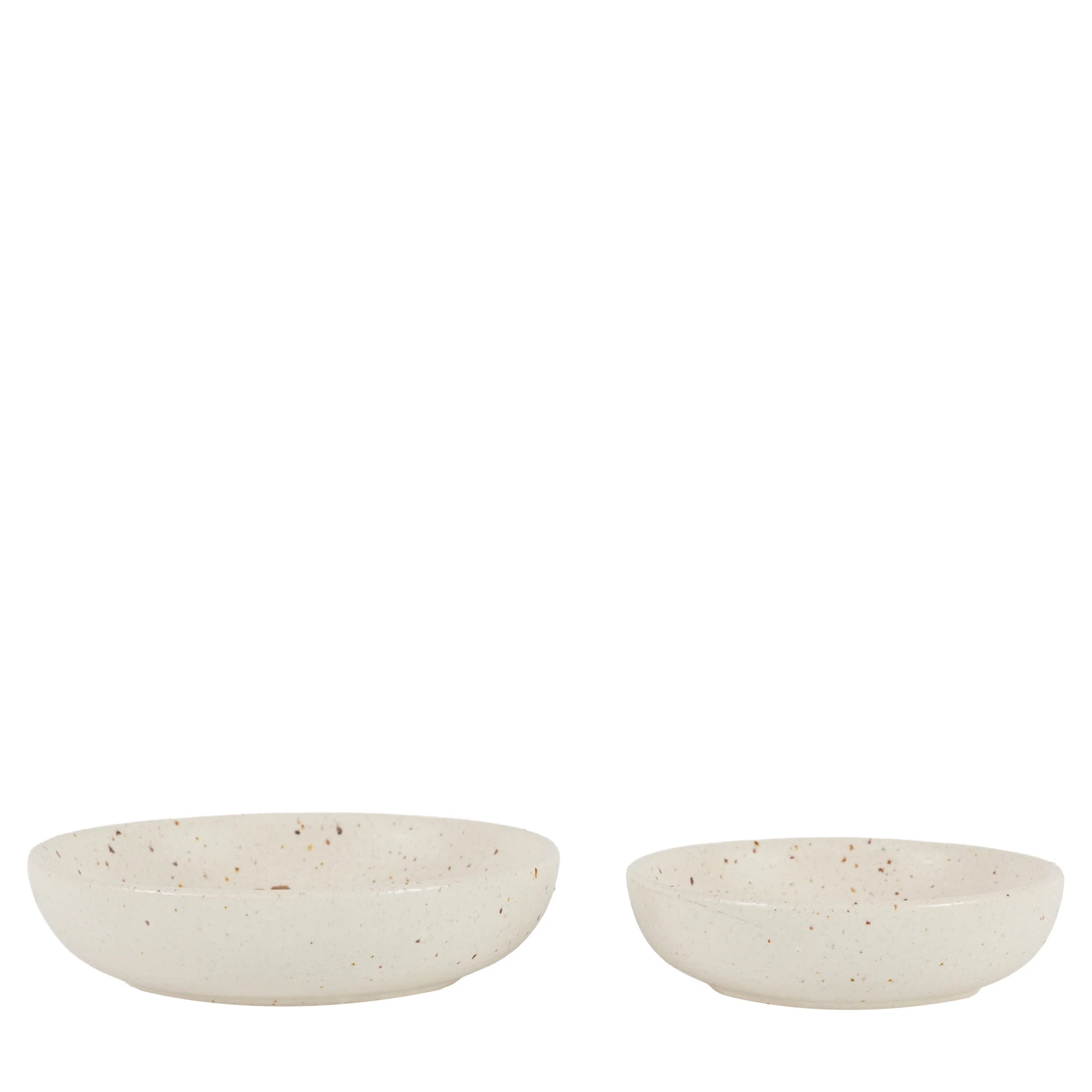 Set of 2 Dotelle Speckle Natural Ceramic Trinket Dishes