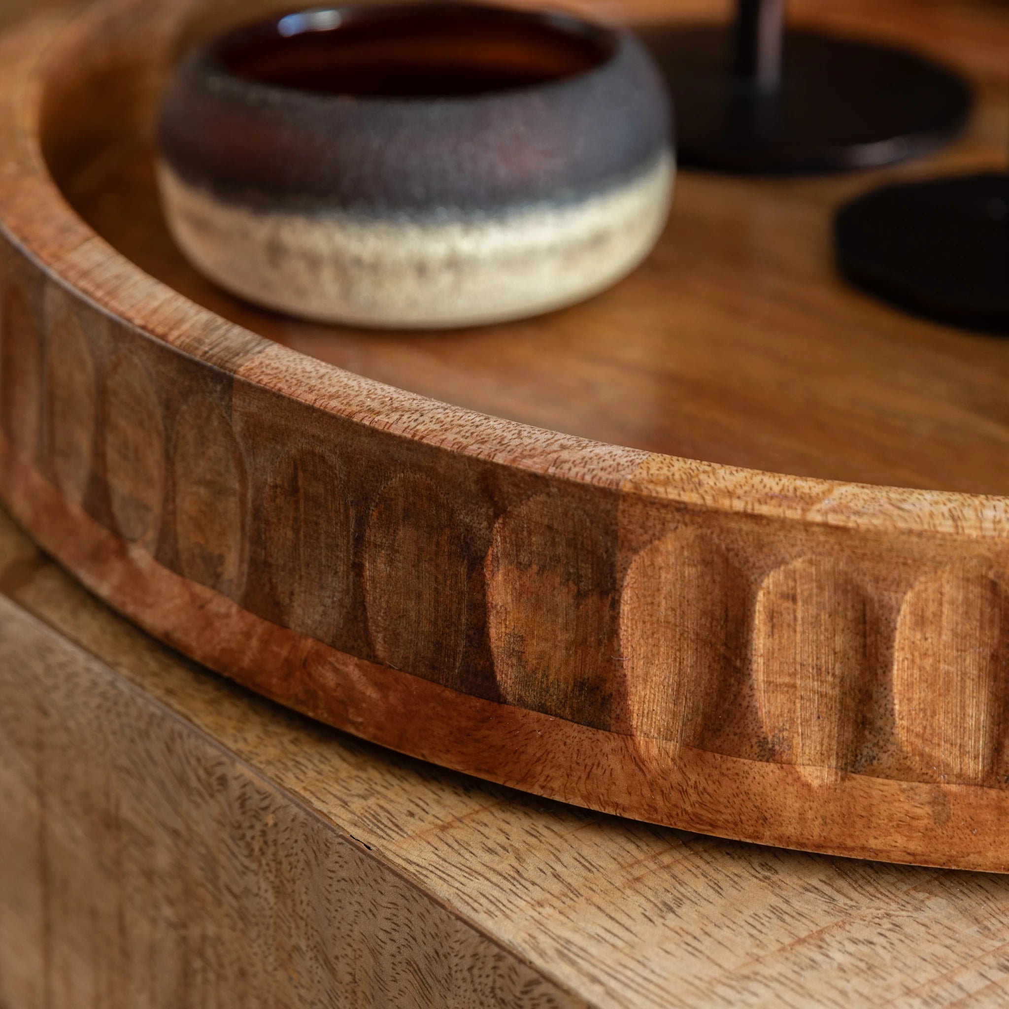 Colette Mango Wood Handled Tray