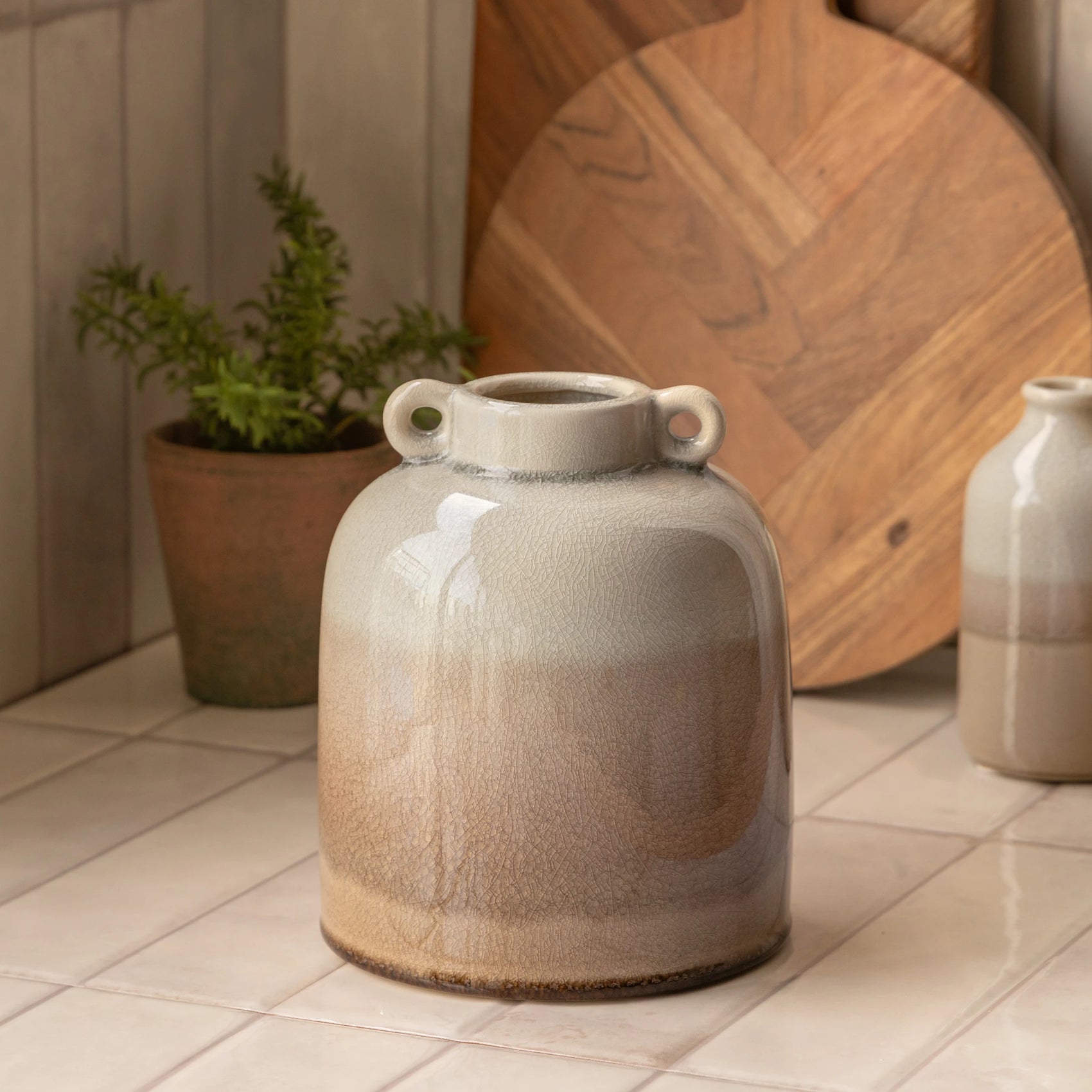 Cerella Crackle Glaze Natural Ceramic Vase