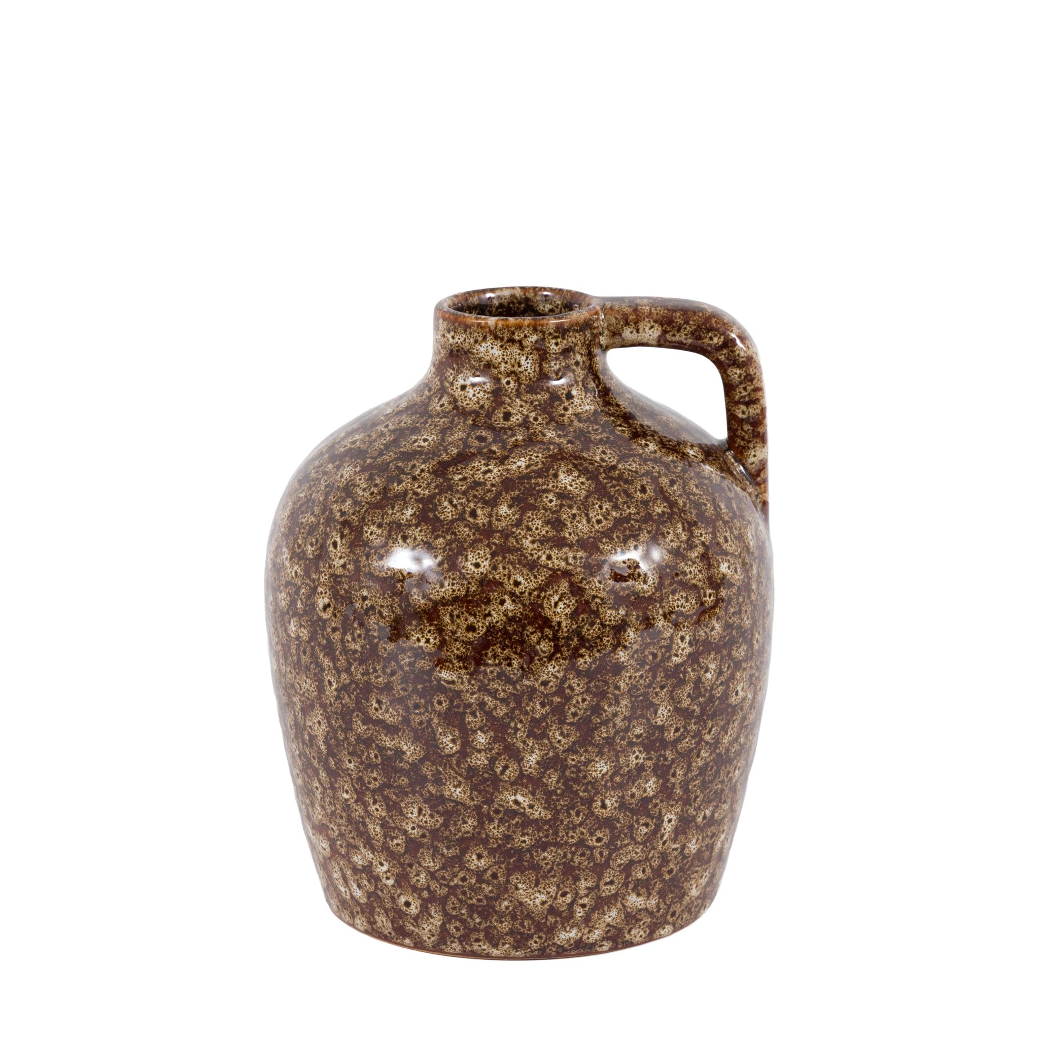 Amberplace Ceramic Reactive Glaze Brown Bottle Vase
