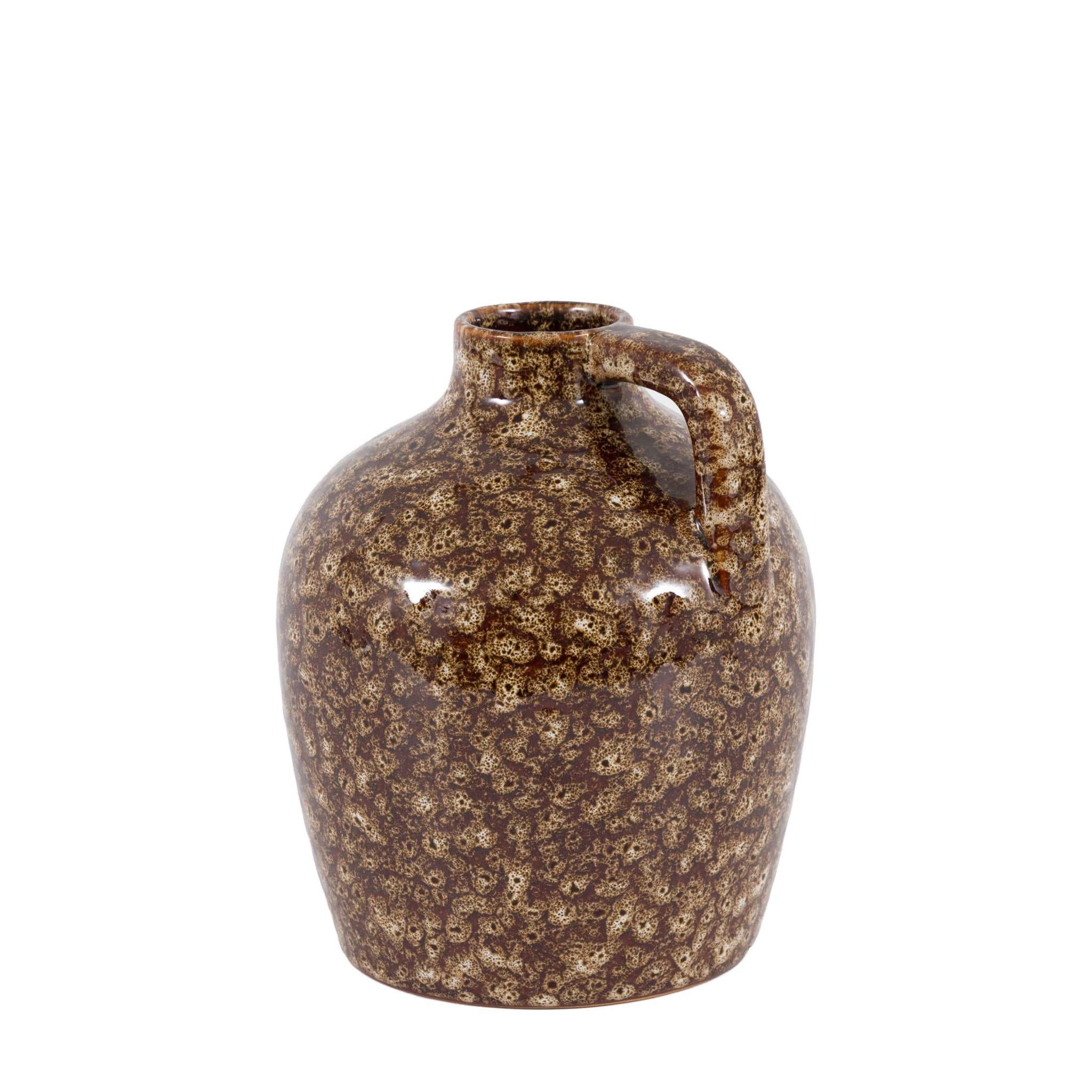 Amberplace Ceramic Reactive Glaze Brown Bottle Vase