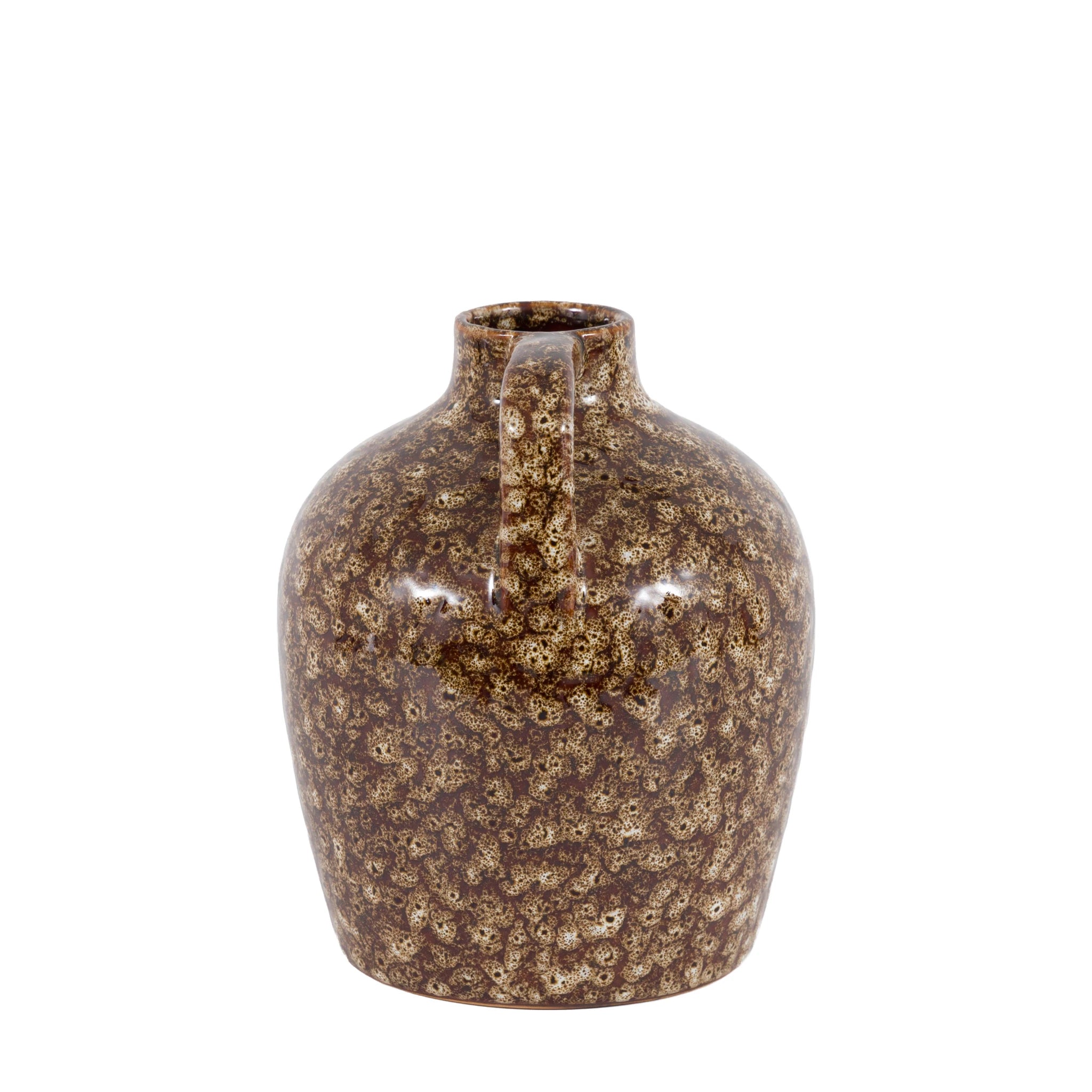 Amberplace Ceramic Reactive Glaze Brown Bottle Vase