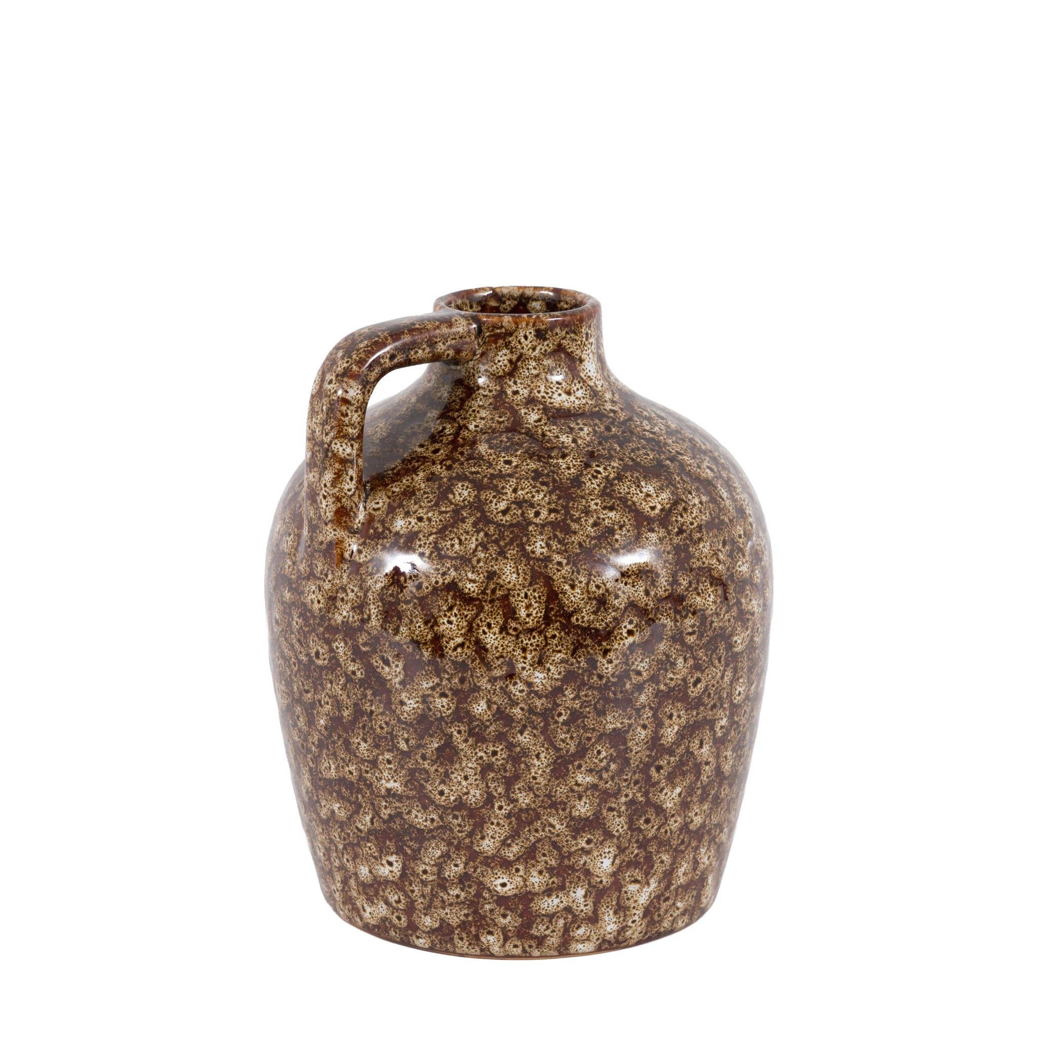Amberplace Ceramic Reactive Glaze Brown Bottle Vase