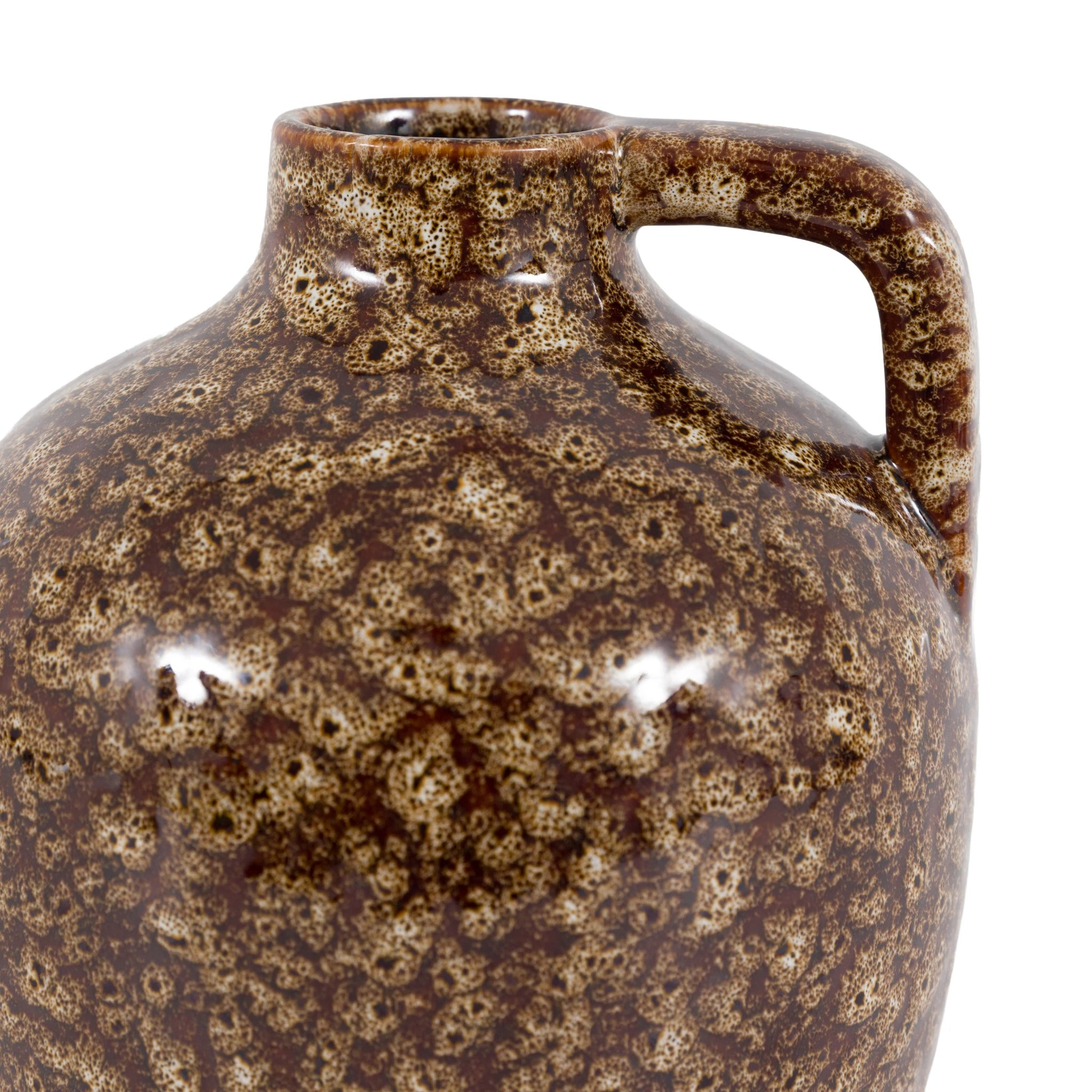 Amberplace Ceramic Reactive Glaze Brown Bottle Vase