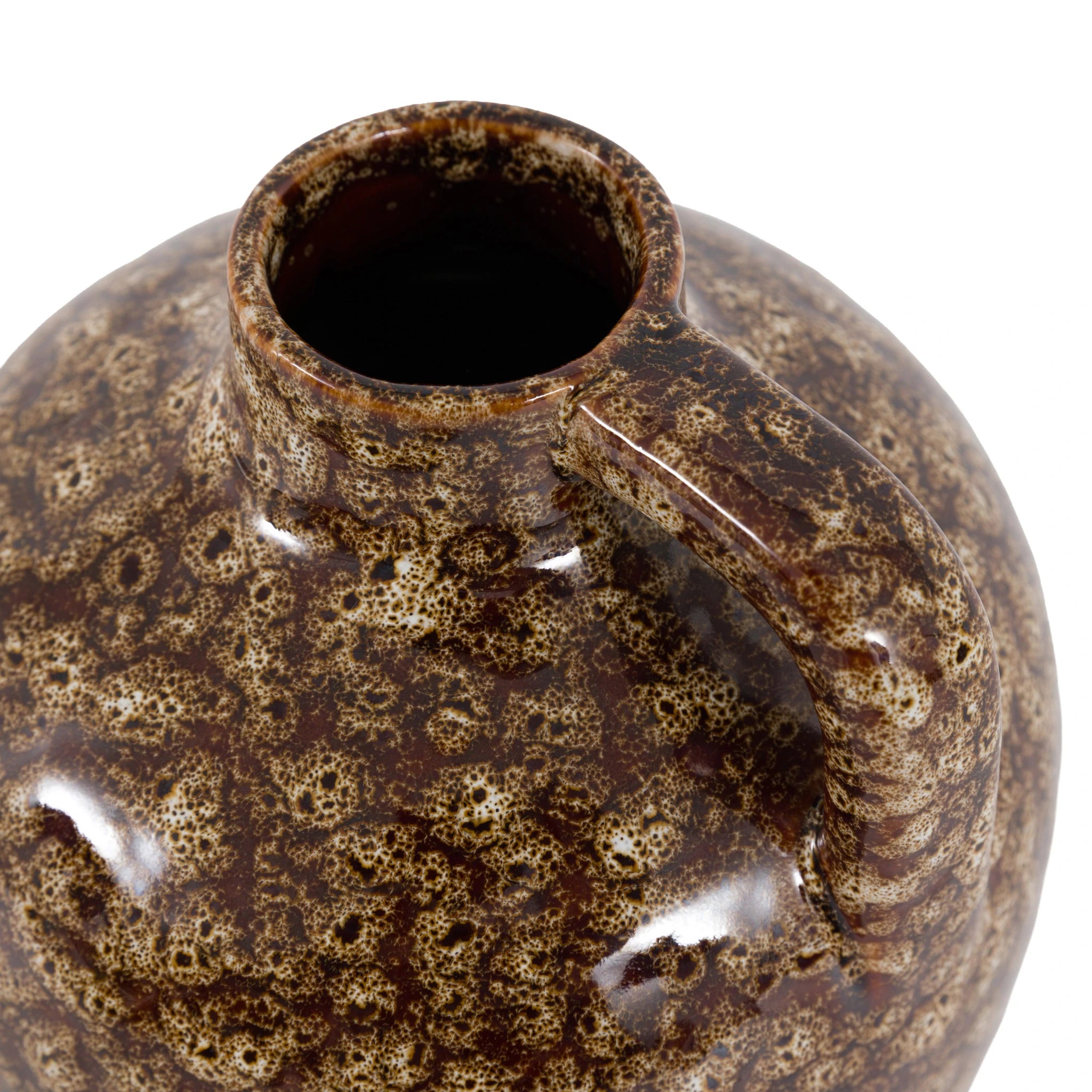 Amberplace Ceramic Reactive Glaze Brown Bottle Vase