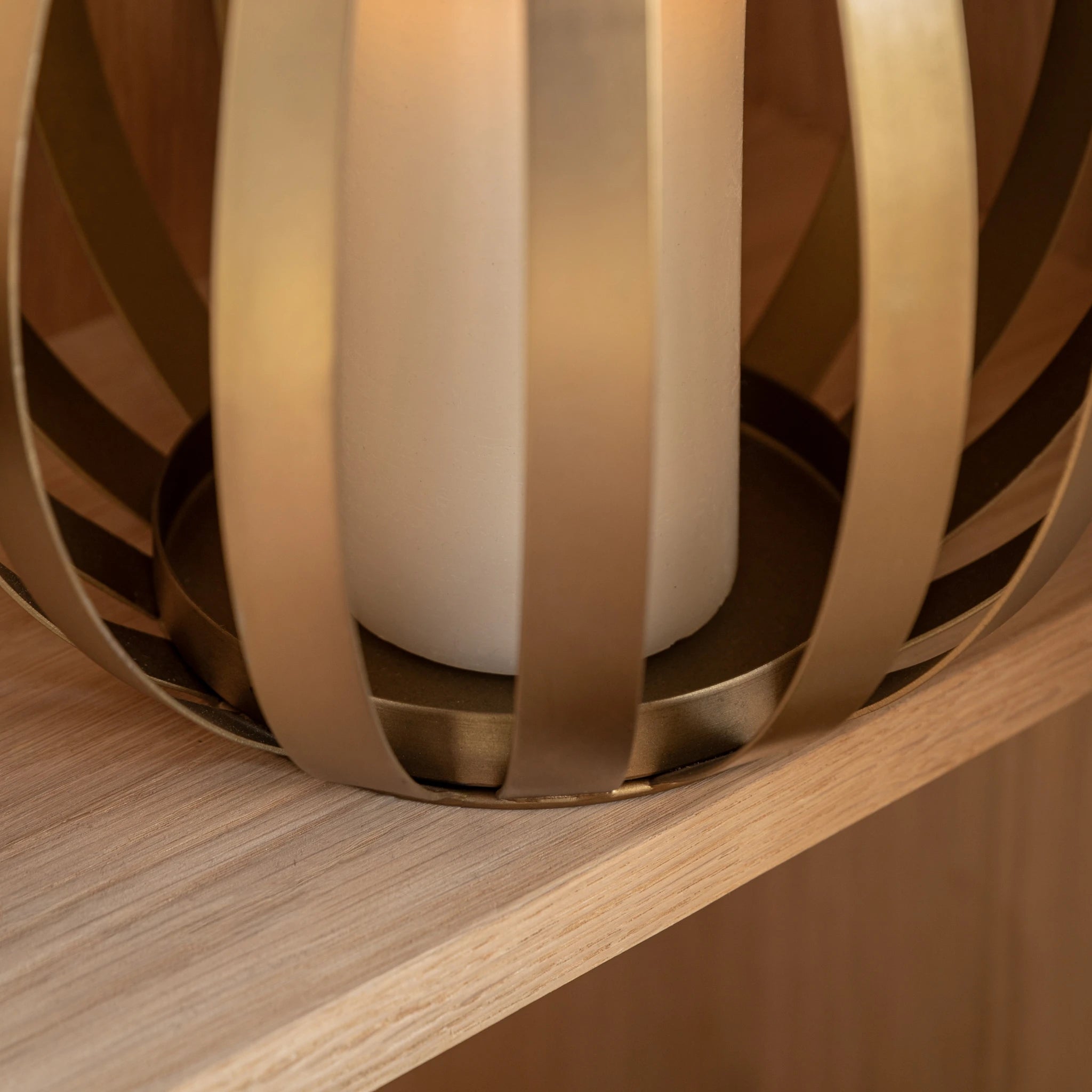 Parke Metal Bulb Gold Lantern Small