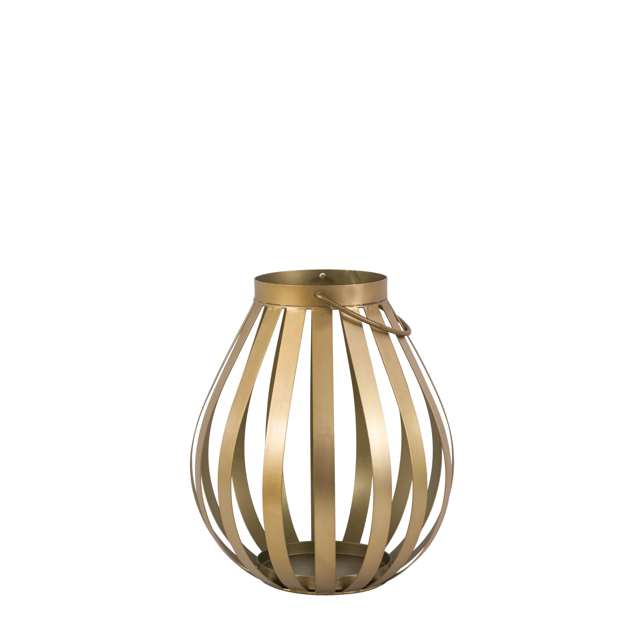 Parke Metal Bulb Gold Lantern Small