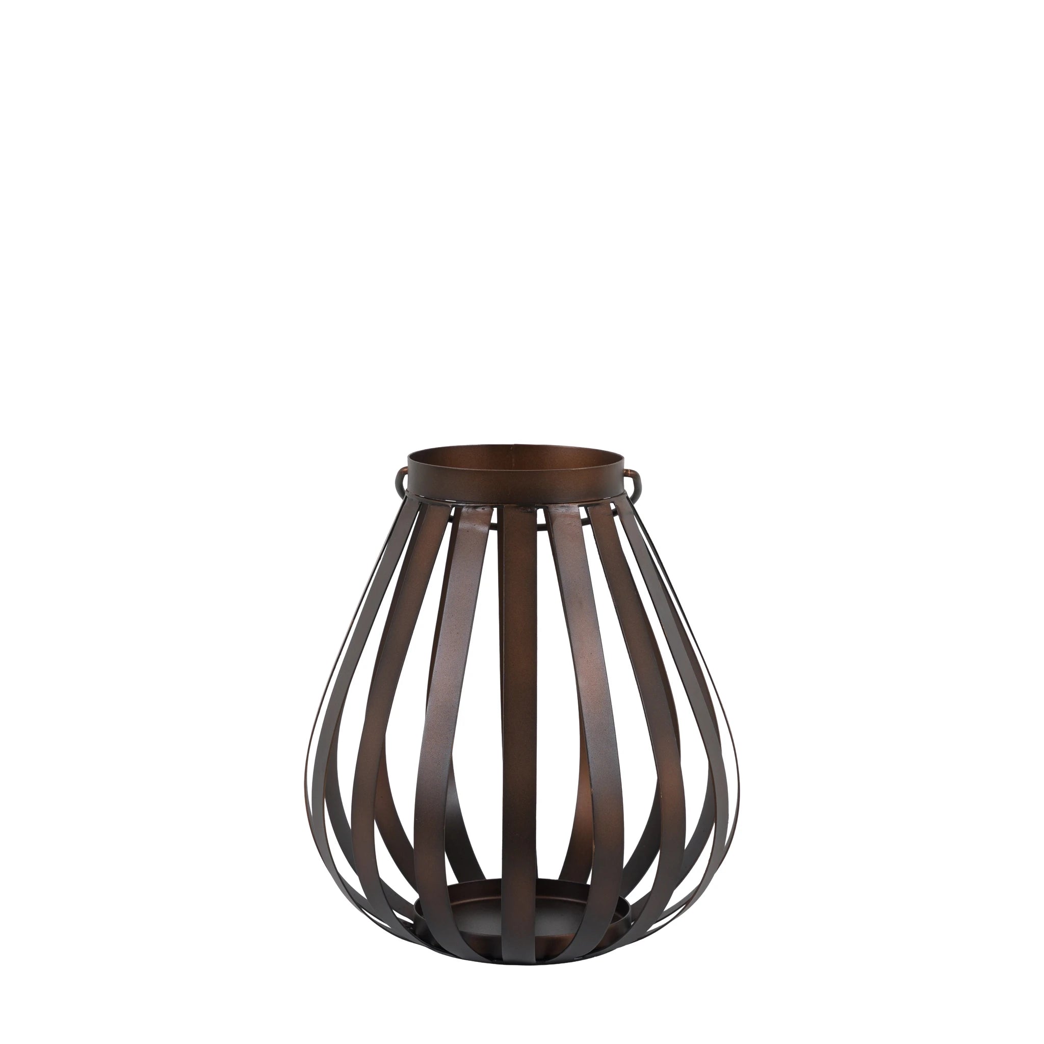 Parke Metal Bulb Brown Lantern Small