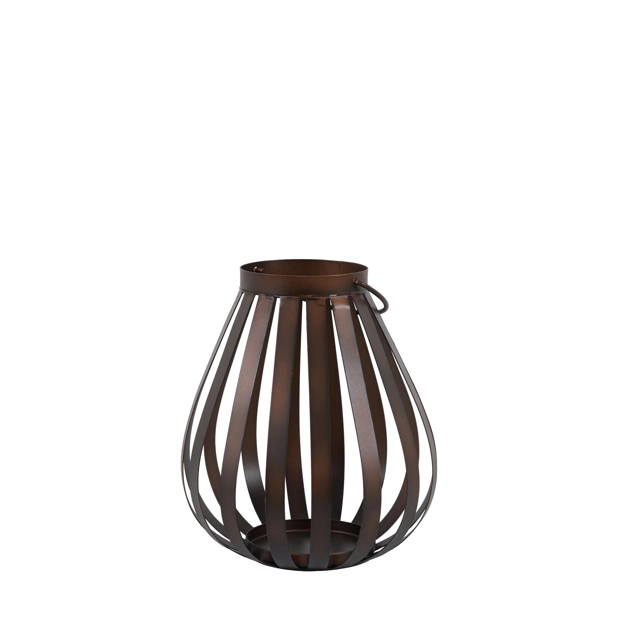Parke Metal Bulb Brown Lantern Small
