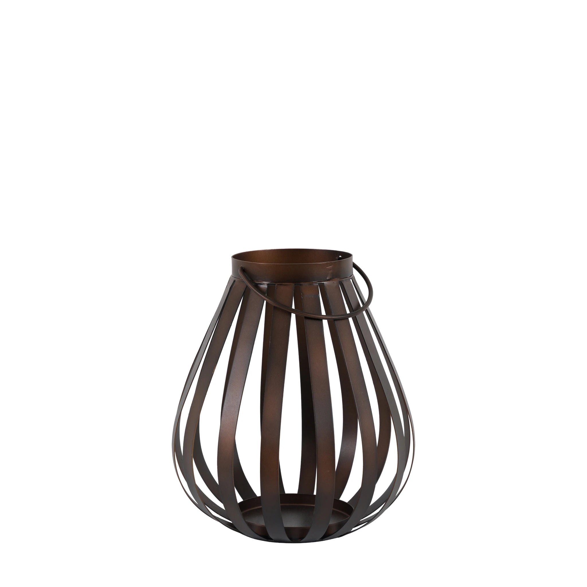 Parke Metal Bulb Brown Lantern Small
