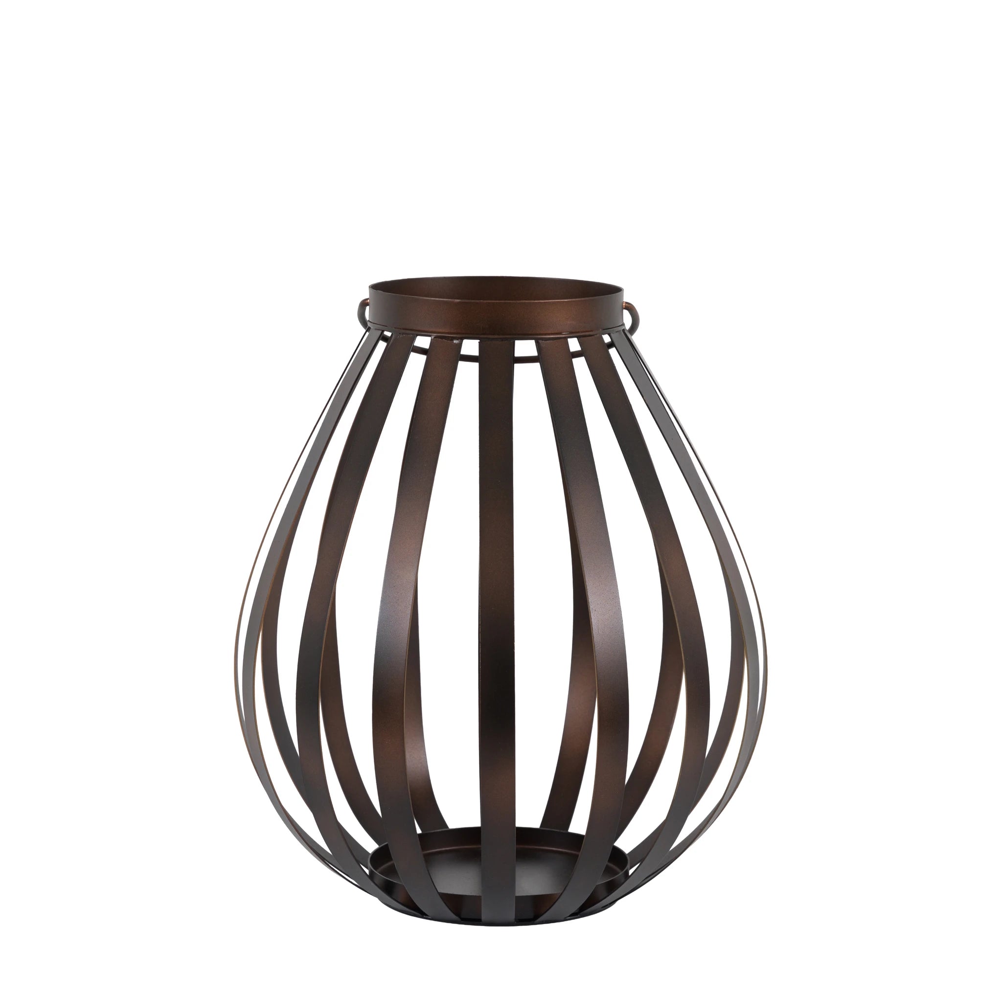 Parke Metal Bulb Brown Lantern Large