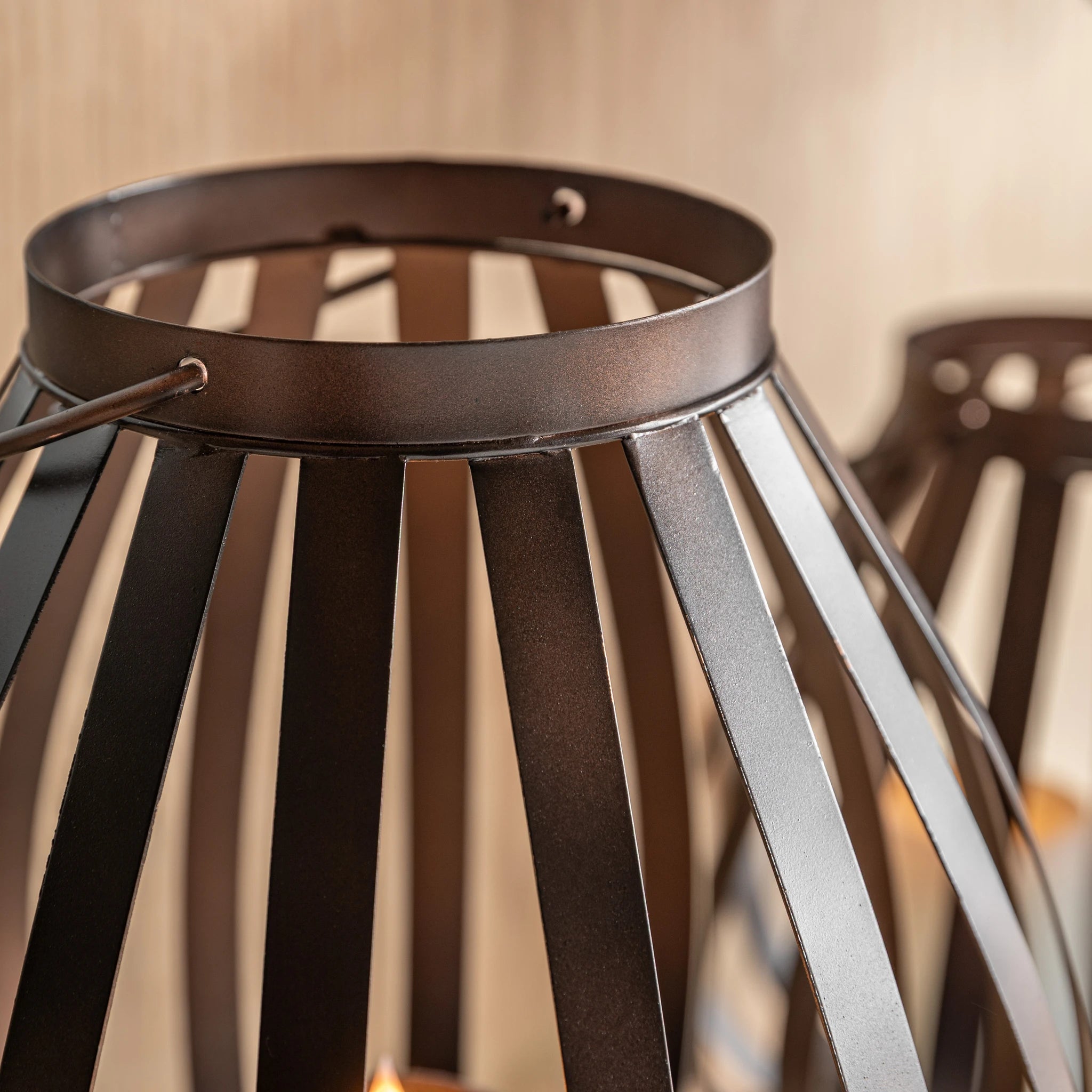 Parke Metal Bulb Brown Lantern Large