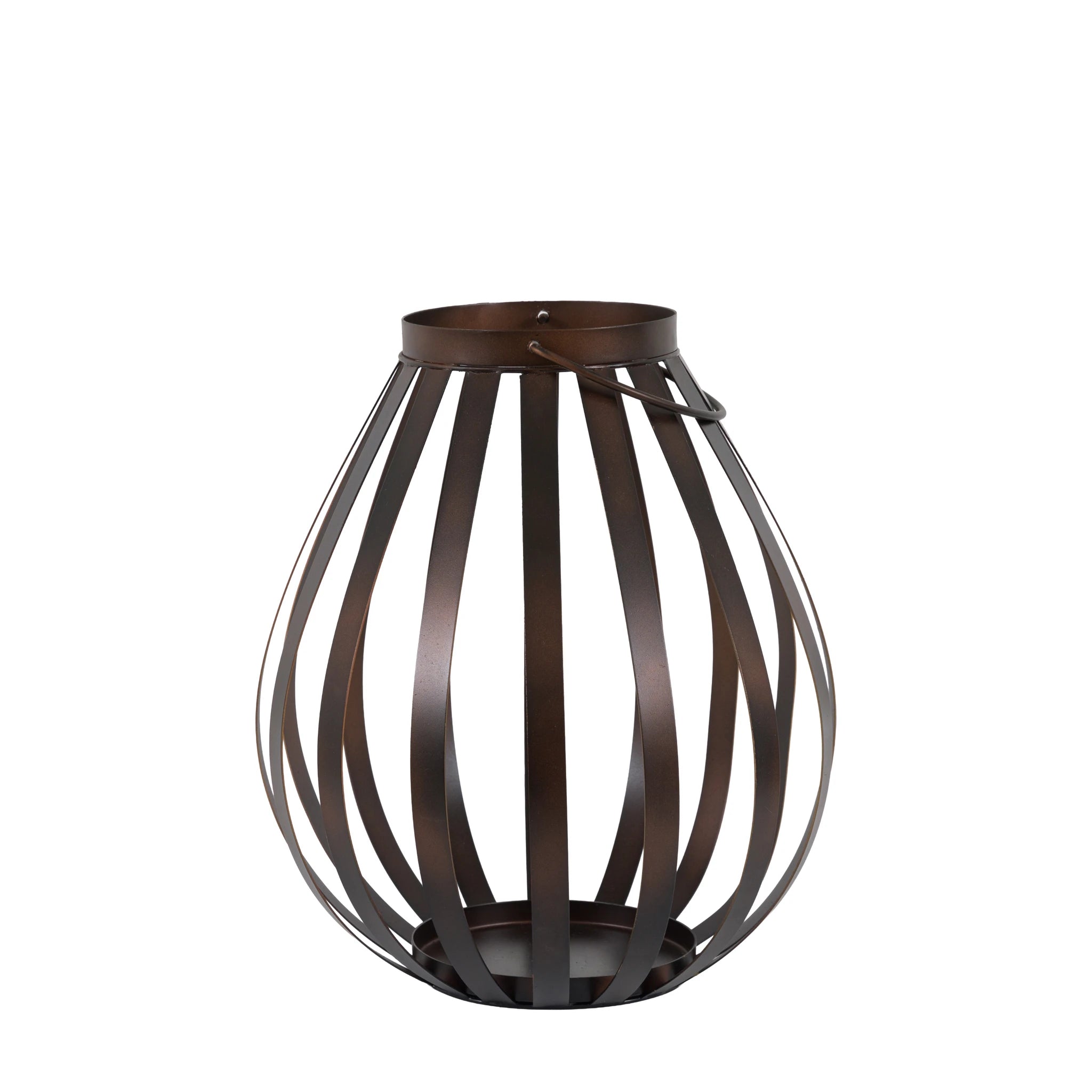 Parke Metal Bulb Brown Lantern Large