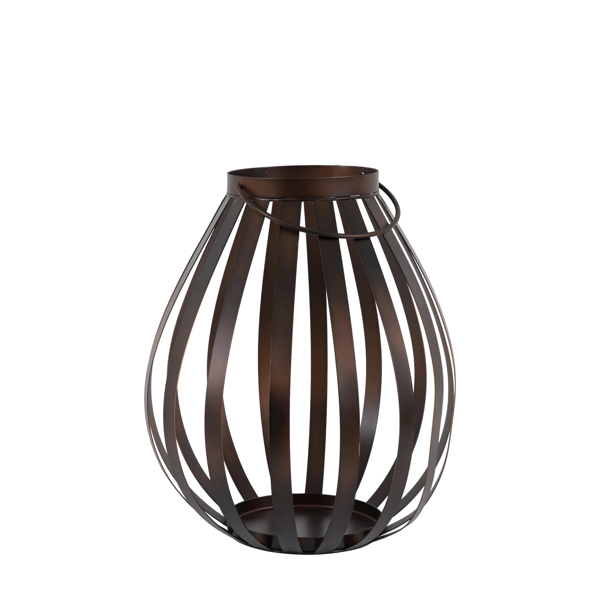 Parke Metal Bulb Brown Lantern Large