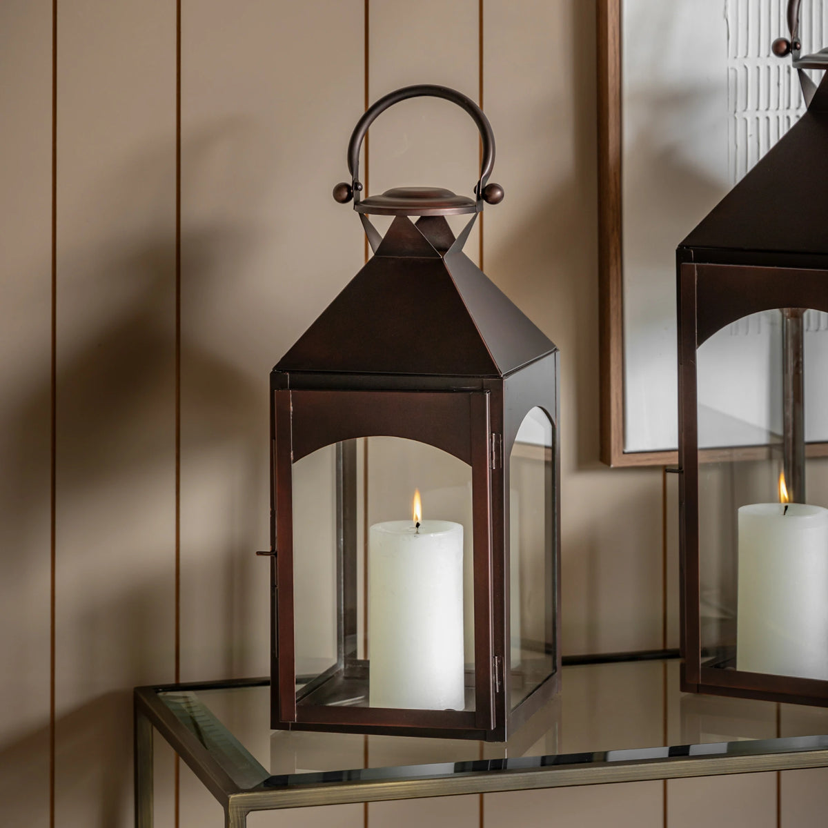 Parke Metal Brown Lantern Small