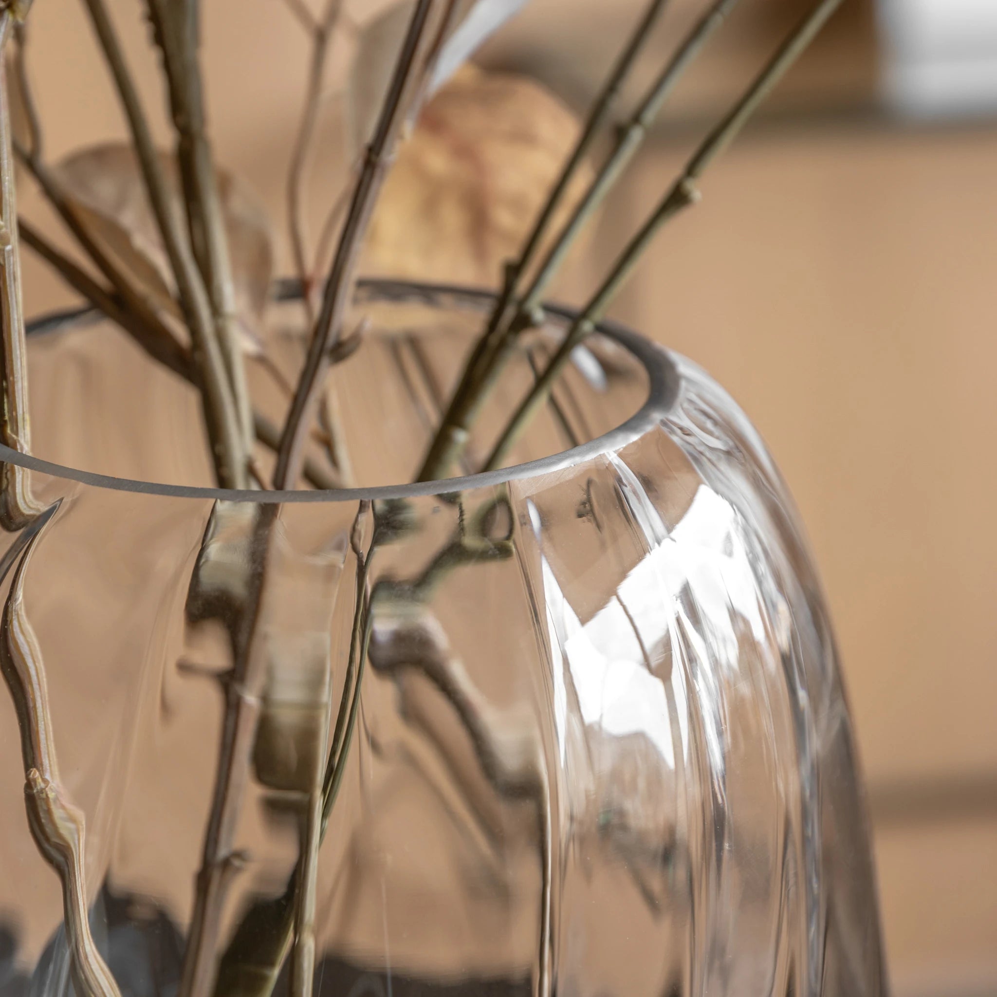 Ambercoast Clear Swirl Glass Vase