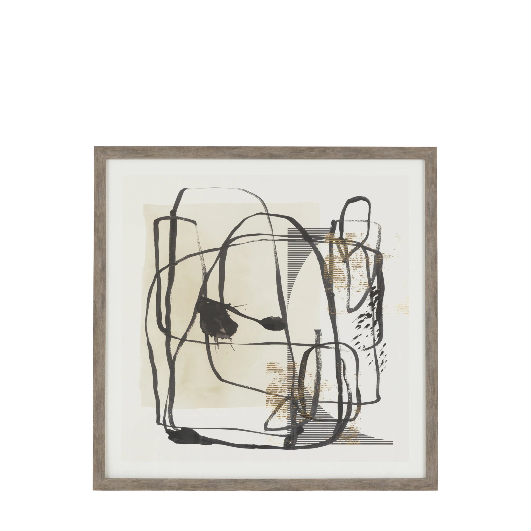 Aldergarden Abstract Black & Natural Framed Wall Art
