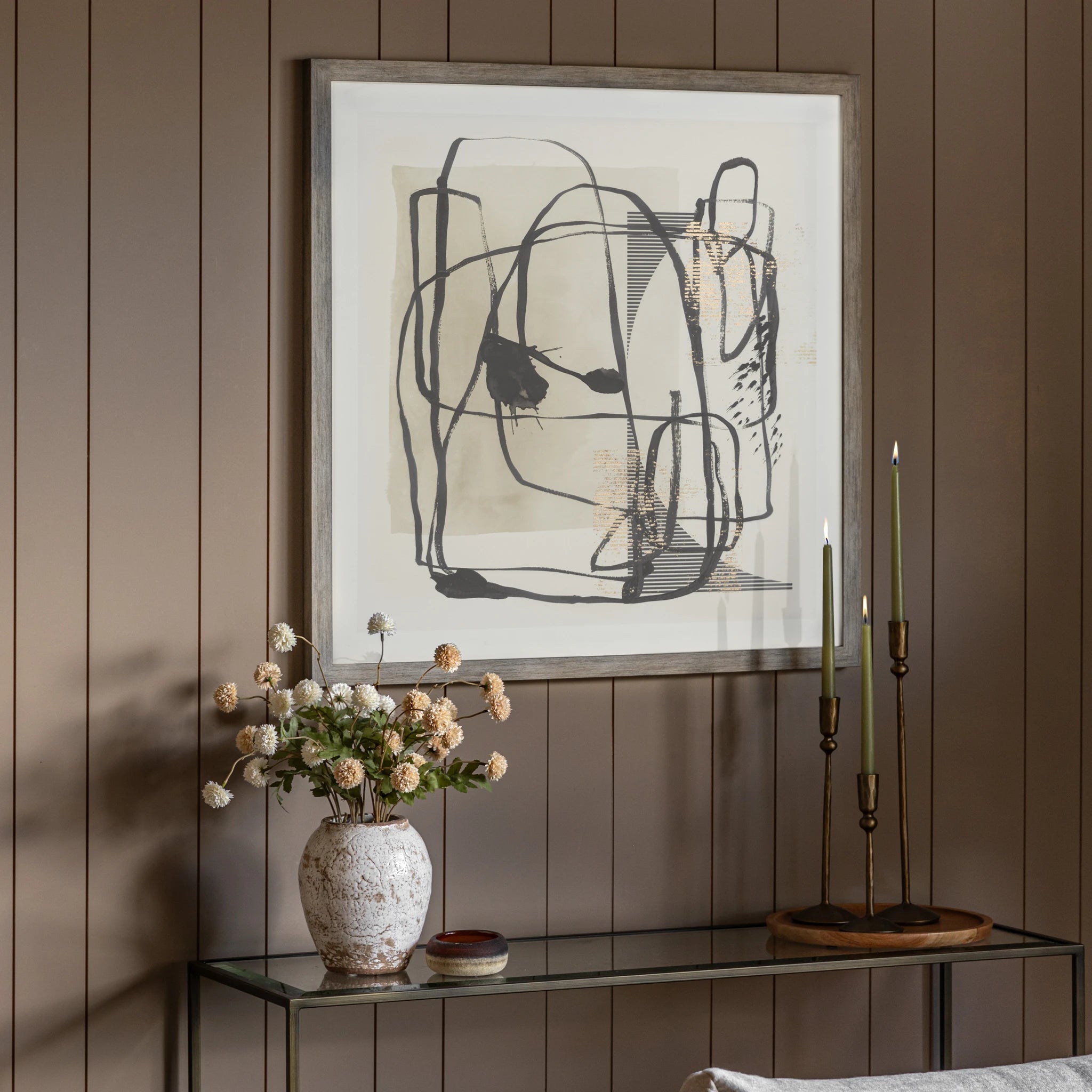 Aldergarden Abstract Black & Natural Framed Wall Art
