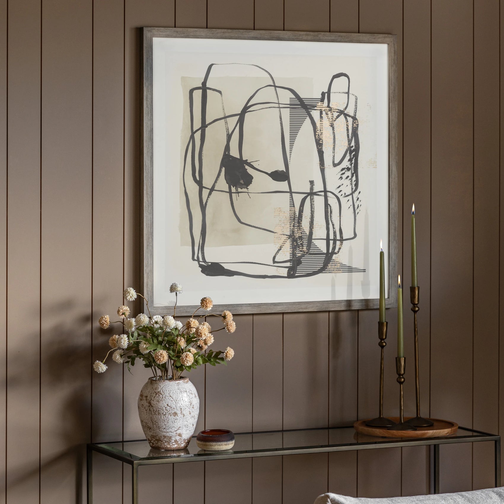 Aldergarden Abstract Black & Natural Framed Wall Art