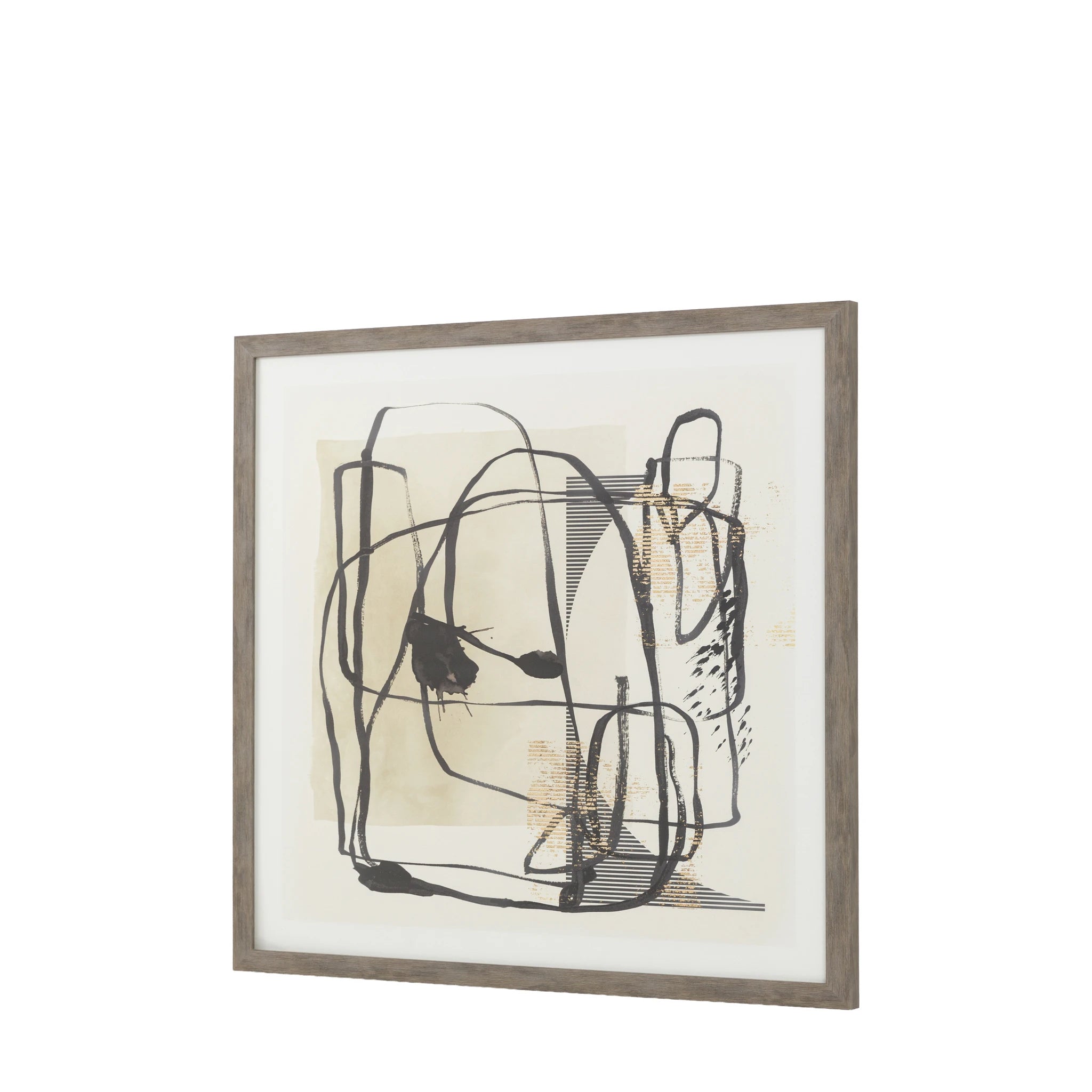 Aldergarden Abstract Black & Natural Framed Wall Art