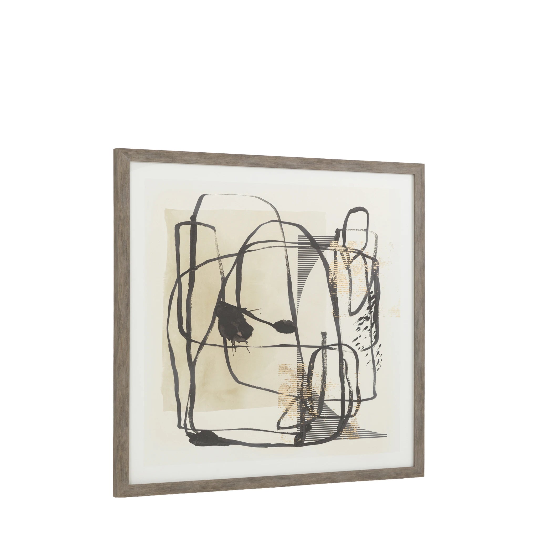Aldergarden Abstract Black & Natural Framed Wall Art
