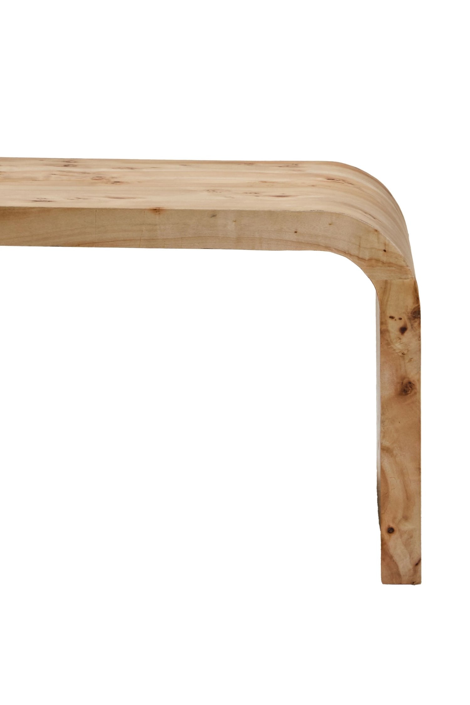 Marlow Burl Wood Design Curved Coffee Table