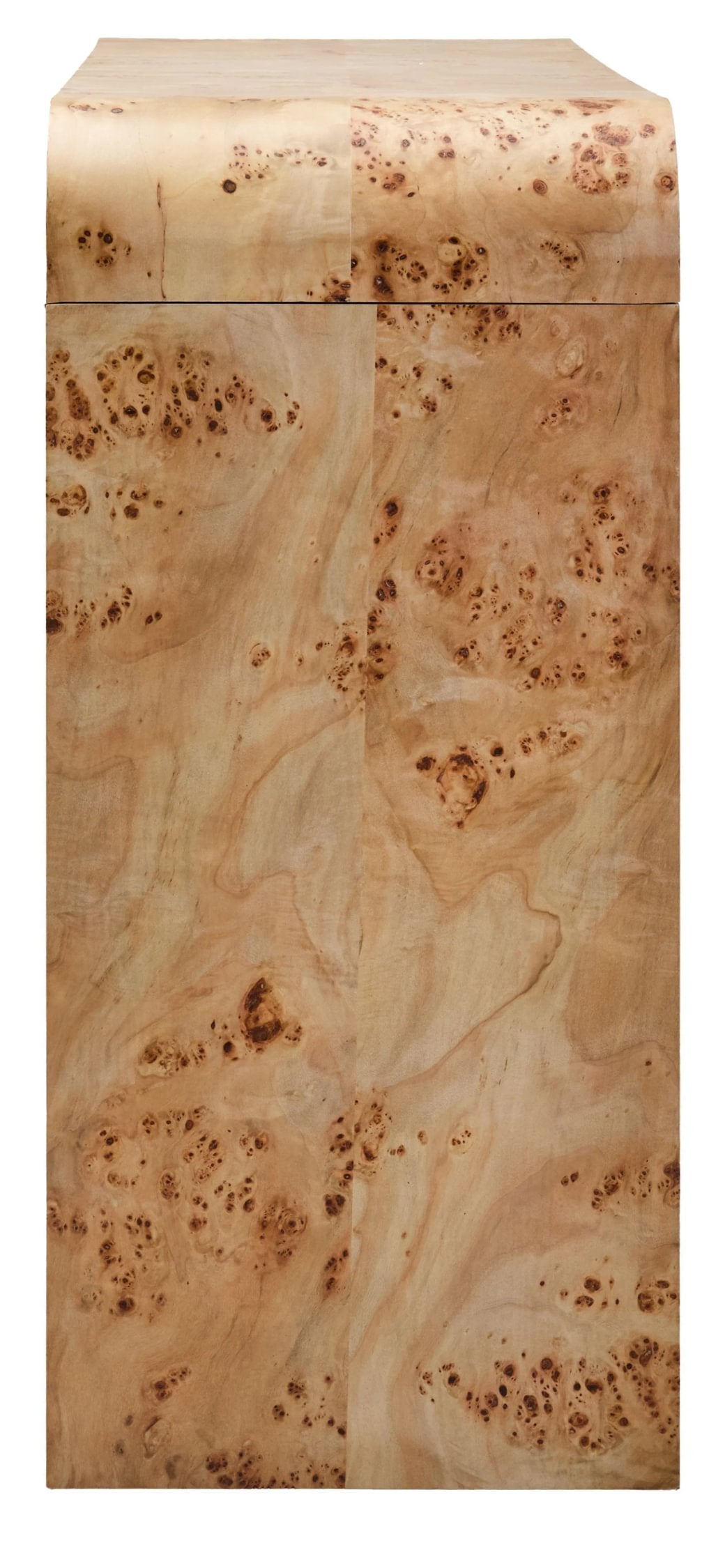 Marlow Burl Wood Design Curved Console Table