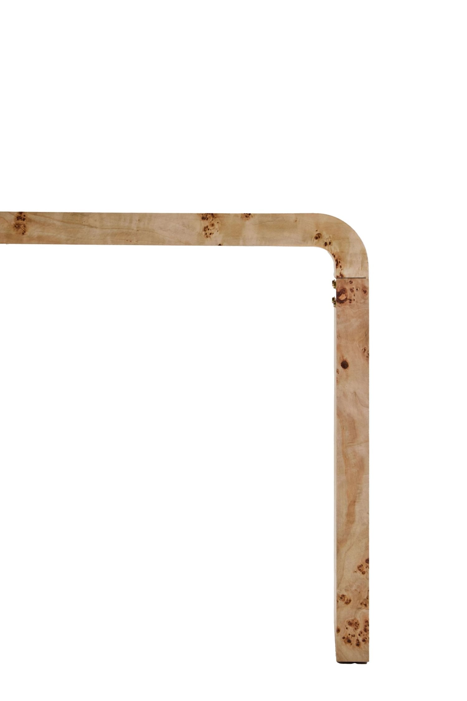 Marlow Burl Wood Design Curved Console Table