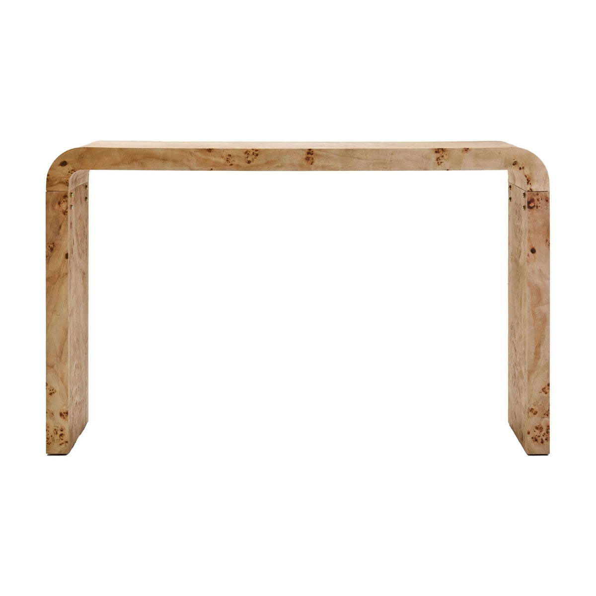 Marlow Burl Wood Design Curved Console Table