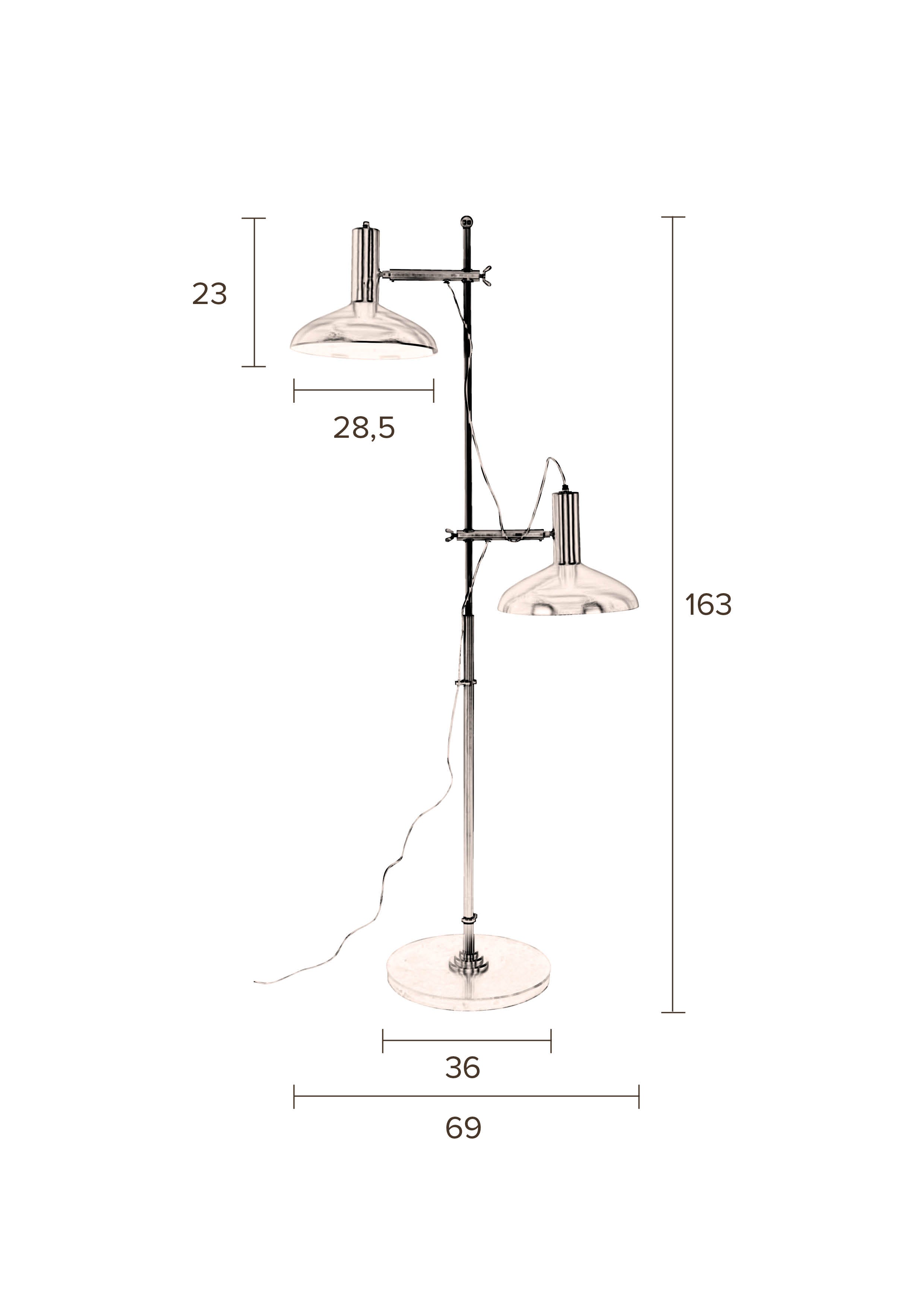 Dutchbone Karish Gold Double Head Floor Lamp